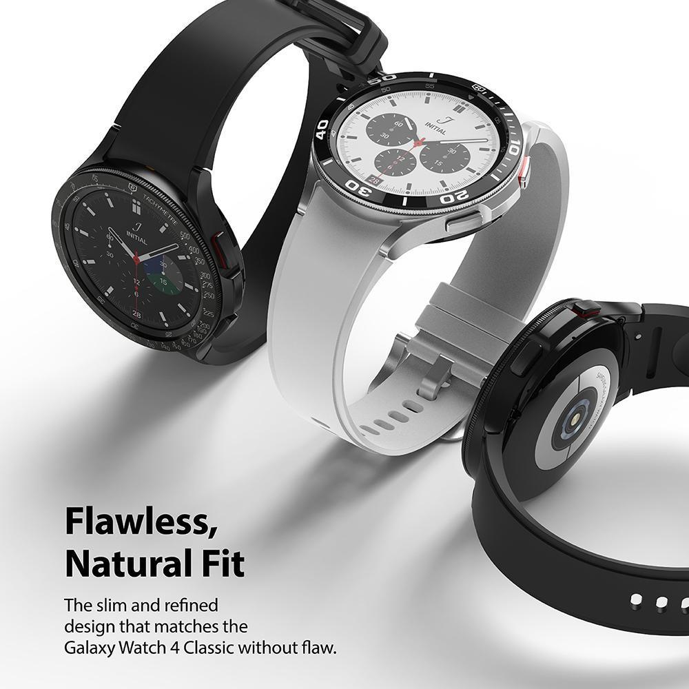 Galaxy Watch 4 Classic 42mm | Bezel Styling - Galaxy Watch 4 Classic 42mm | Three Galaxy Watch 4 Classic units with black and silver bezels and bands on white background.