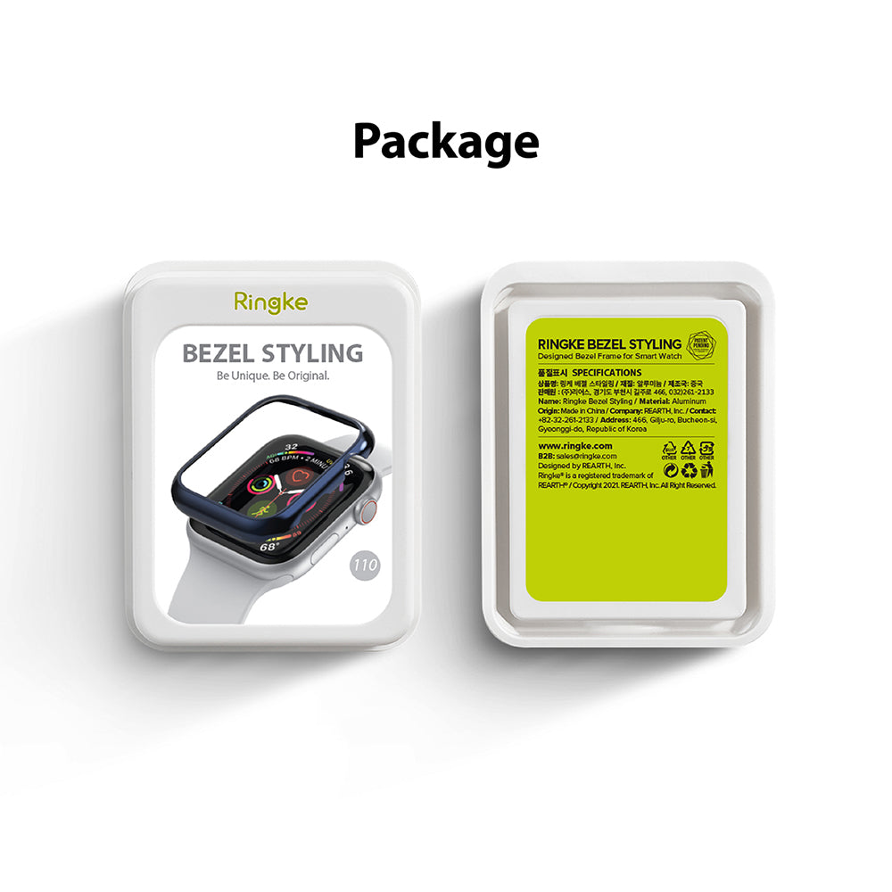 Apple Watch Series 6 / 5 / 4 / SE (40mm) | Bezel Styling - Retail packaging for Ringke bezel styling showing product.