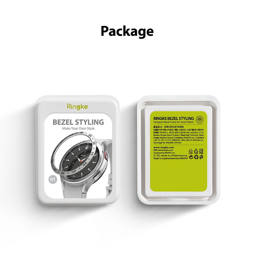 Galaxy Watch 4 Classic 46mm | Bezel Styling - Two white product packages for Ringke bezel styling accessories.