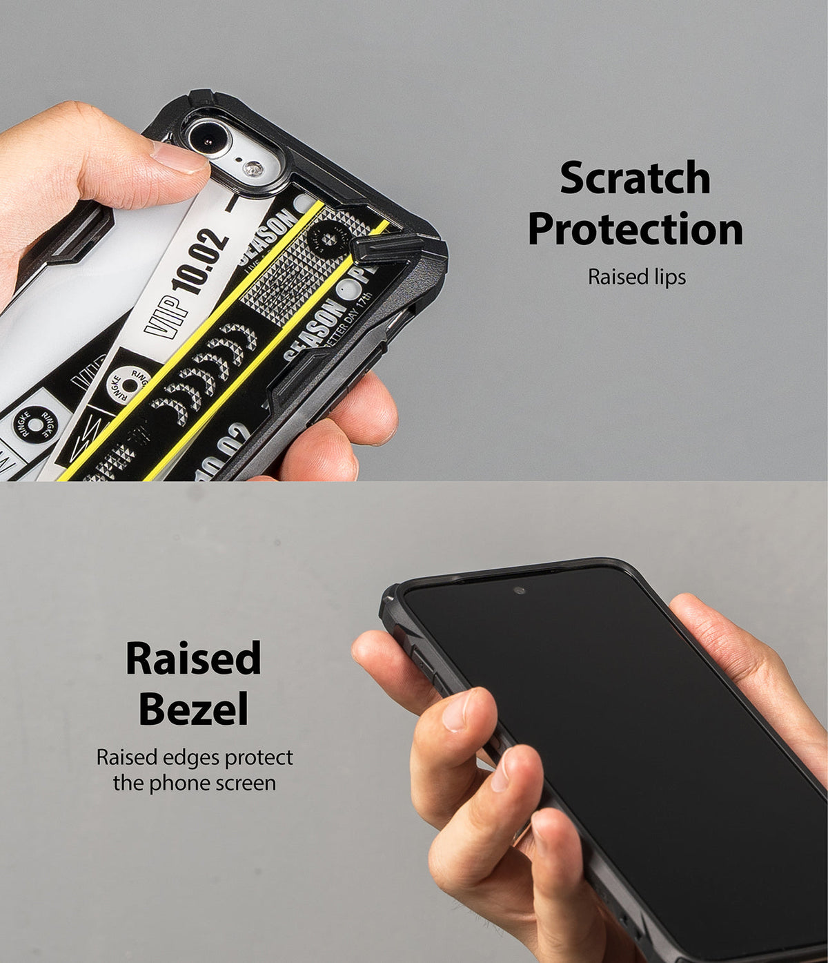 iPhone SE 2022 5G / SE 2020 / 8 Case | Fusion-X Design - iPhone SE 2022 5G / SE 2020 / 8 Case - Fusion-X case showing rear camera protection and front raised screen bezels.
