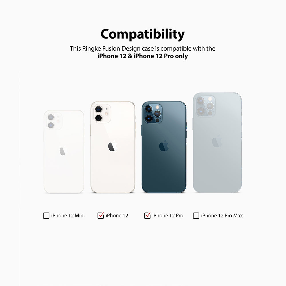 iPhone 12 / 12 Pro Case | Fusion Design Fruit - Compatibility chart showing iPhone 12 and 12 Pro checked for case fit.