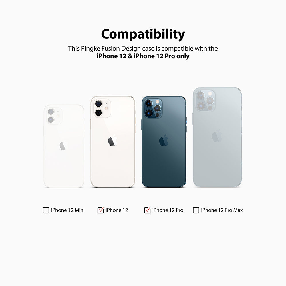 iPhone 12 / 12 Pro Case | Fusion Design Palette - Compatibility chart showing iPhone 12 and 12 Pro checked as compatible.