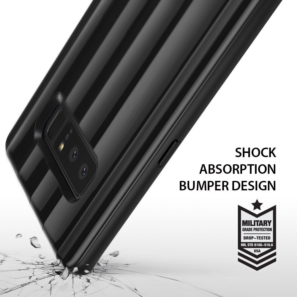Galaxy Note 8 Case | Flex S Pro - Black phone case with shock-absorbing bumper design and military-grade drop protection seal.