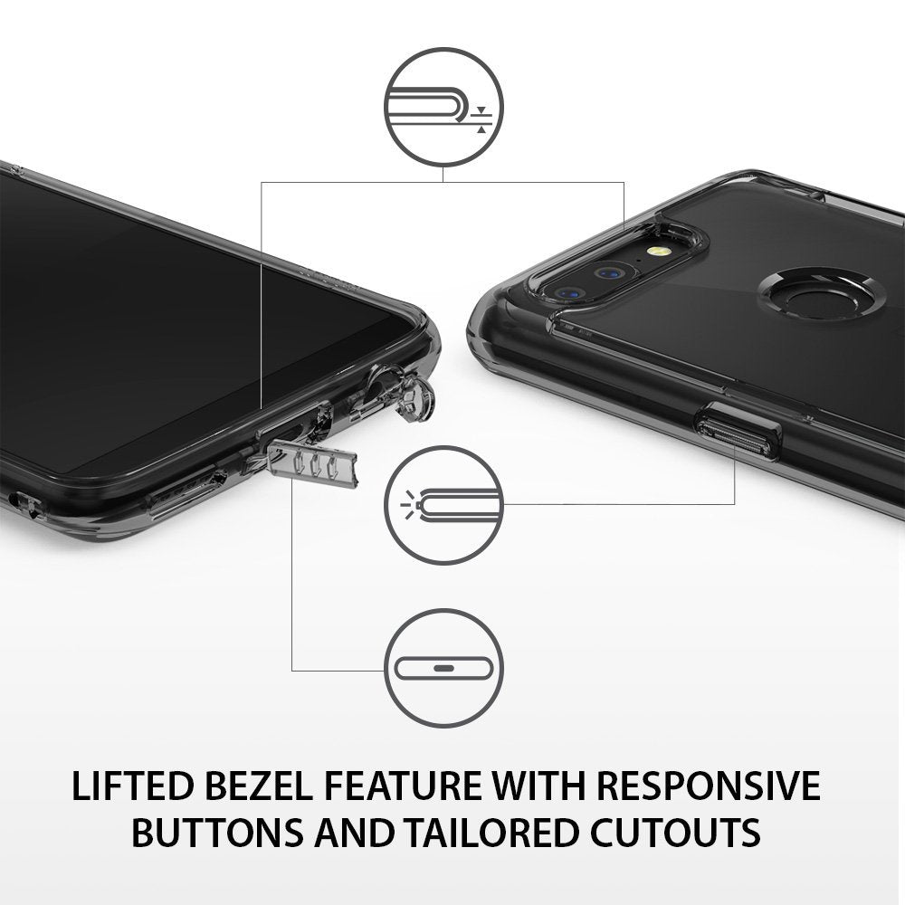 OnePlus 5T Case | Fusion - Clear phone case showing lifted bezels, responsive buttons, and precise port cutouts.