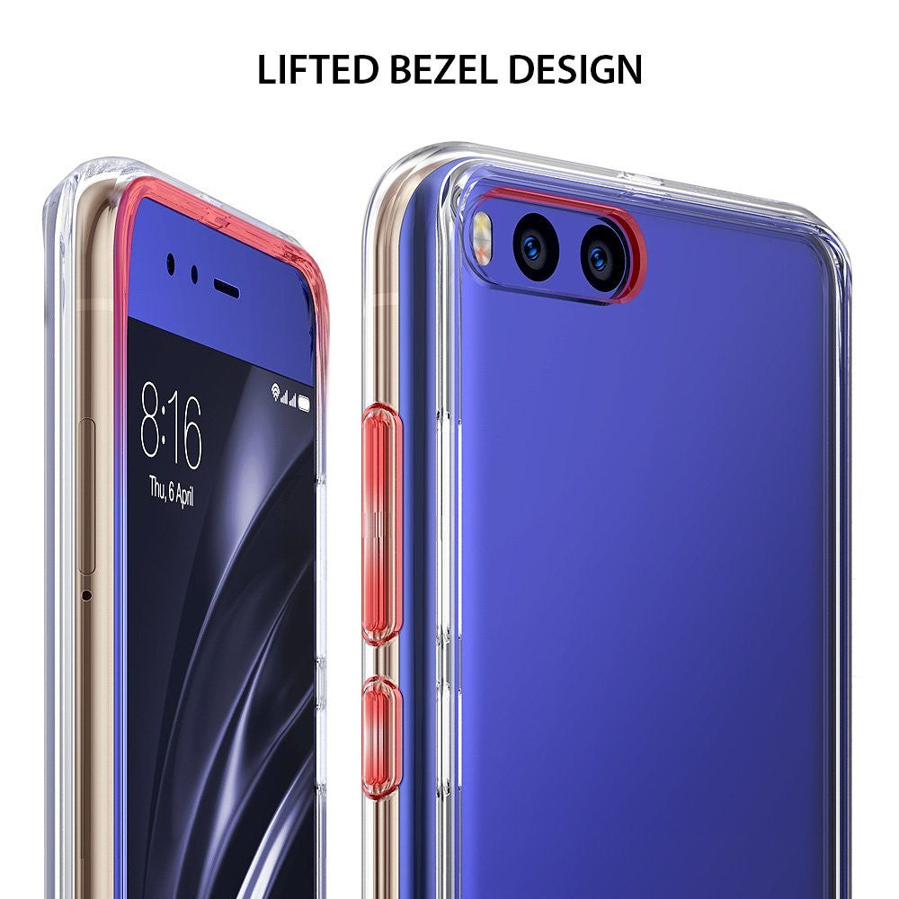Mi 6 Case | Fusion - Clear phone case on a Mi 6 showing lifted bezels around the screen and dual rear camera.