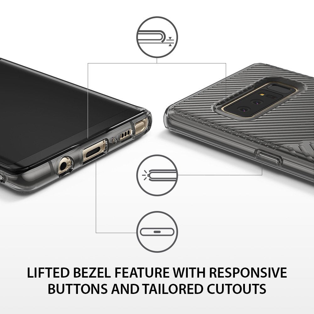 Galaxy Note 8 Case | Bevel - Phone case showing lifted bezels, responsive buttons, and precise port cutouts.