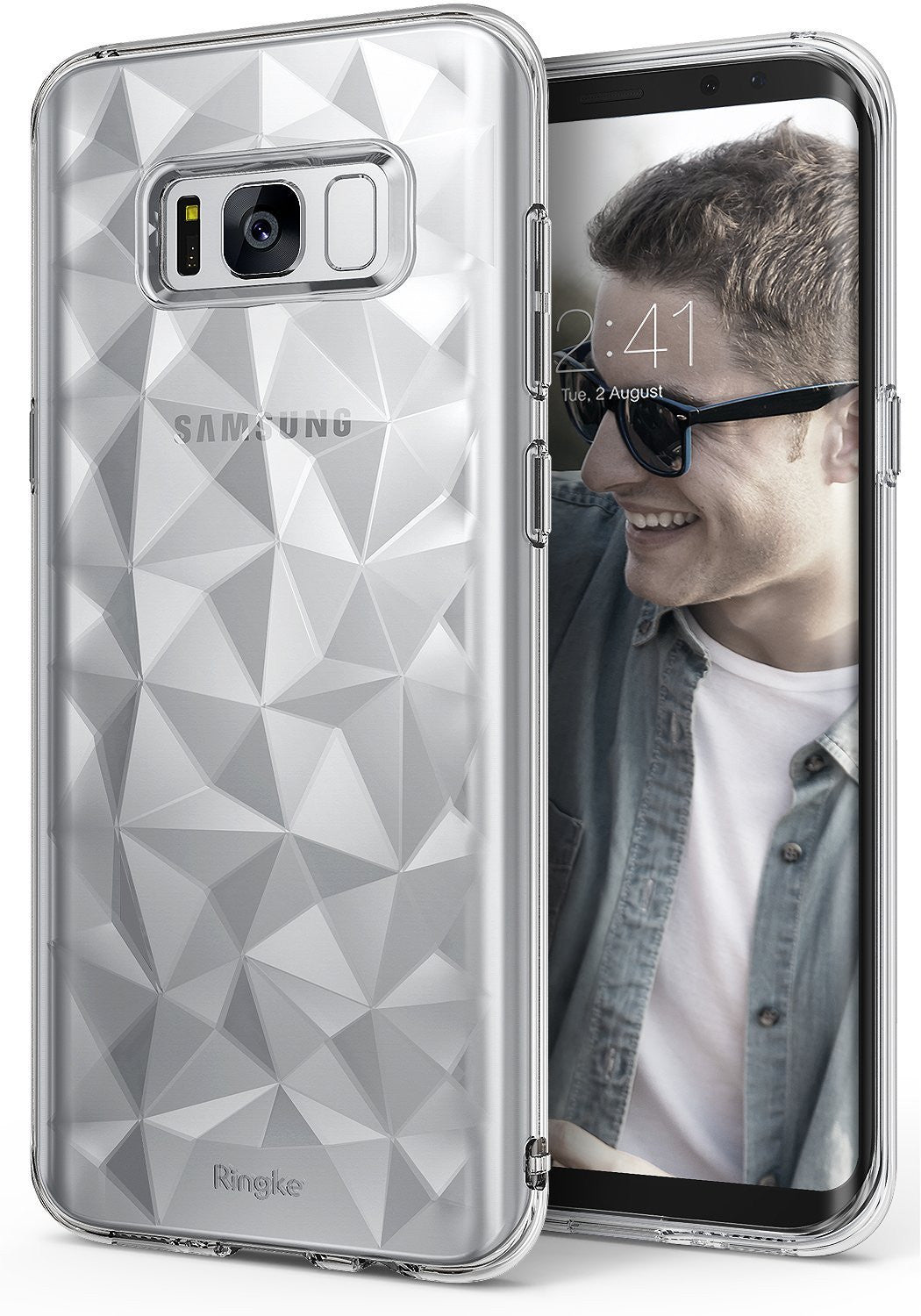 Galaxy S8 Case | Air Prism - Clear phone case with a geometric, faceted prism pattern on the back for a Samsung Galaxy S8.