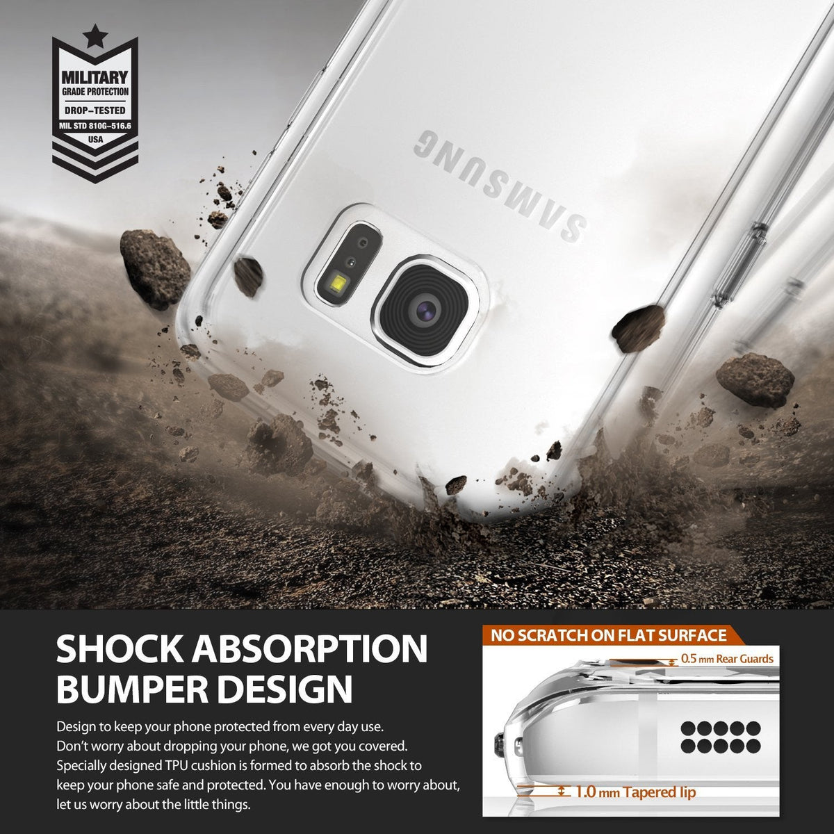 Galaxy S7 Case | Fusion - Clear phone case with military-grade drop protection, shock-absorbing bumper, and rear guards.