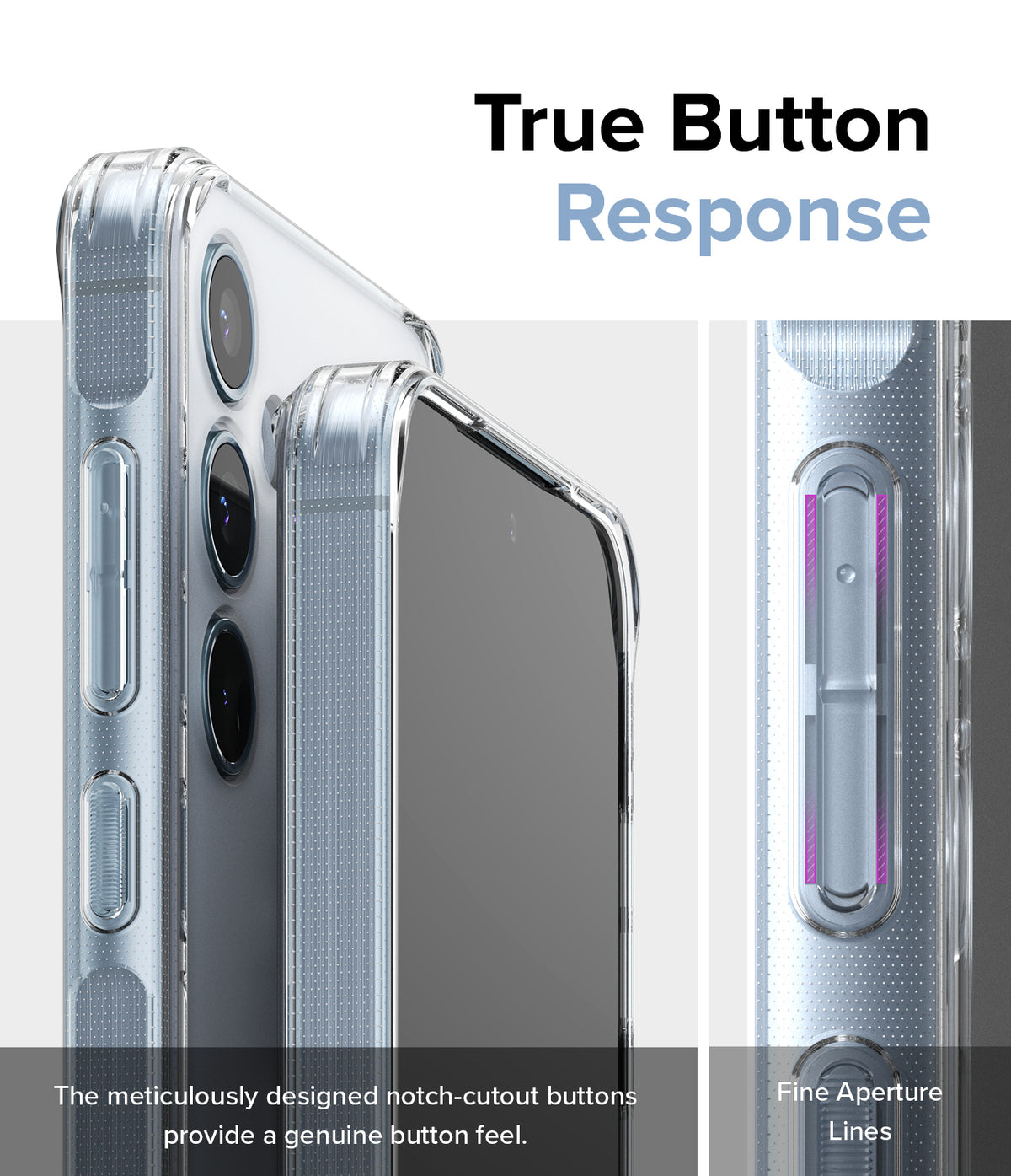 Galaxy A35 Case | Fusion Matte - Close-up of phone case buttons highlighting precise cutouts for tactile response.