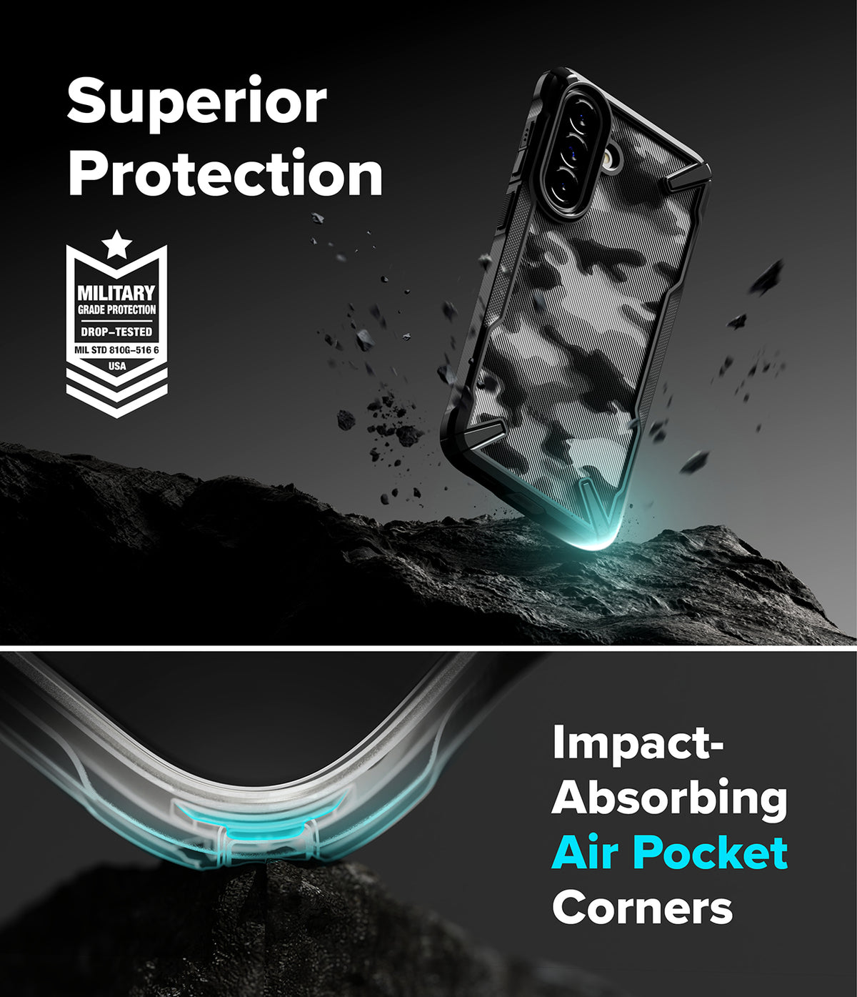 Galaxy A57 5G Case | Fusion-X - Camo phone case with military-grade protection and air-cushioned corners for impact resistance.