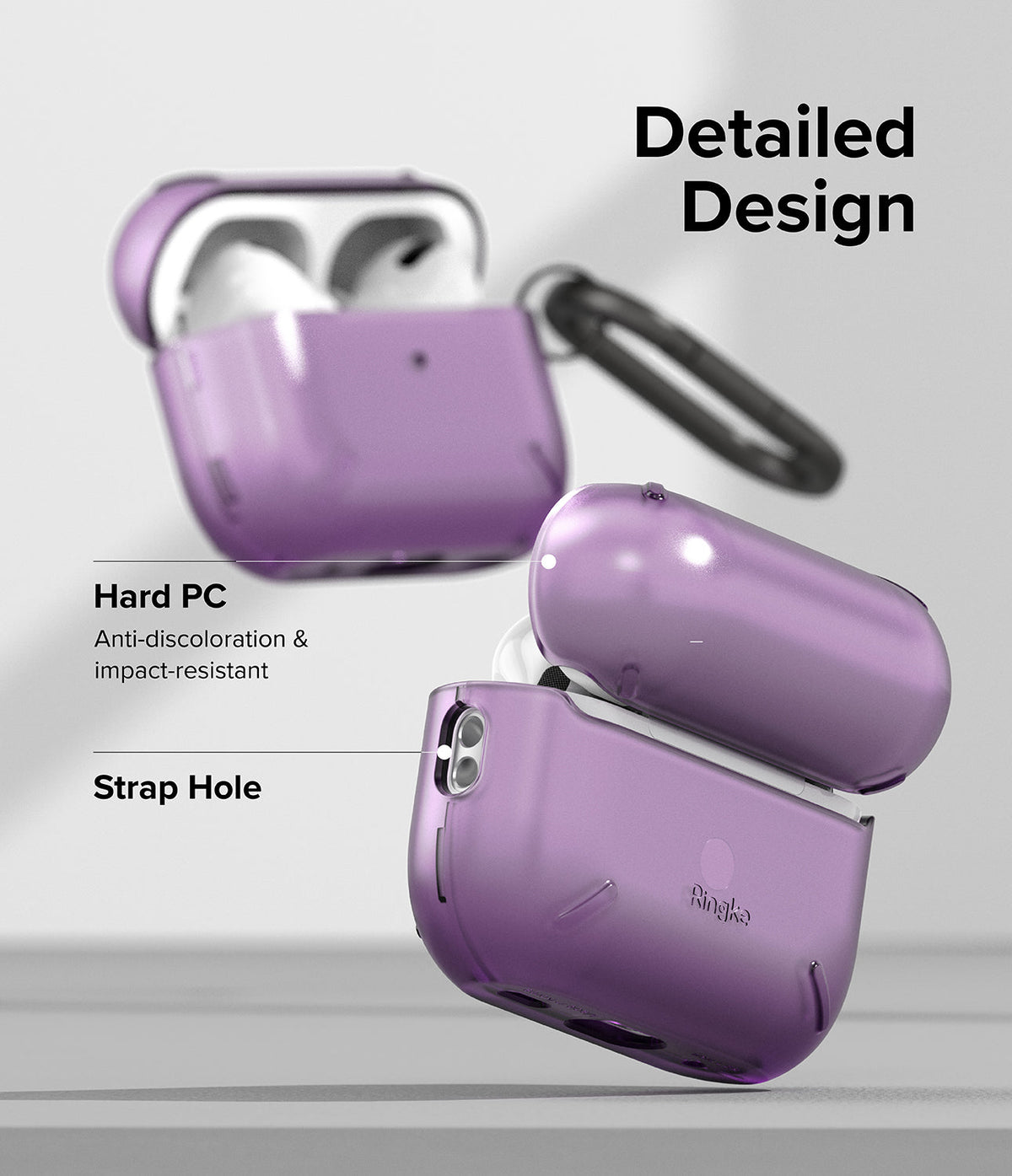 AirPods Pro 2 Case | Layered - Purple hard PC case for AirPods Pro 2 with strap hole and impact-resistant design.