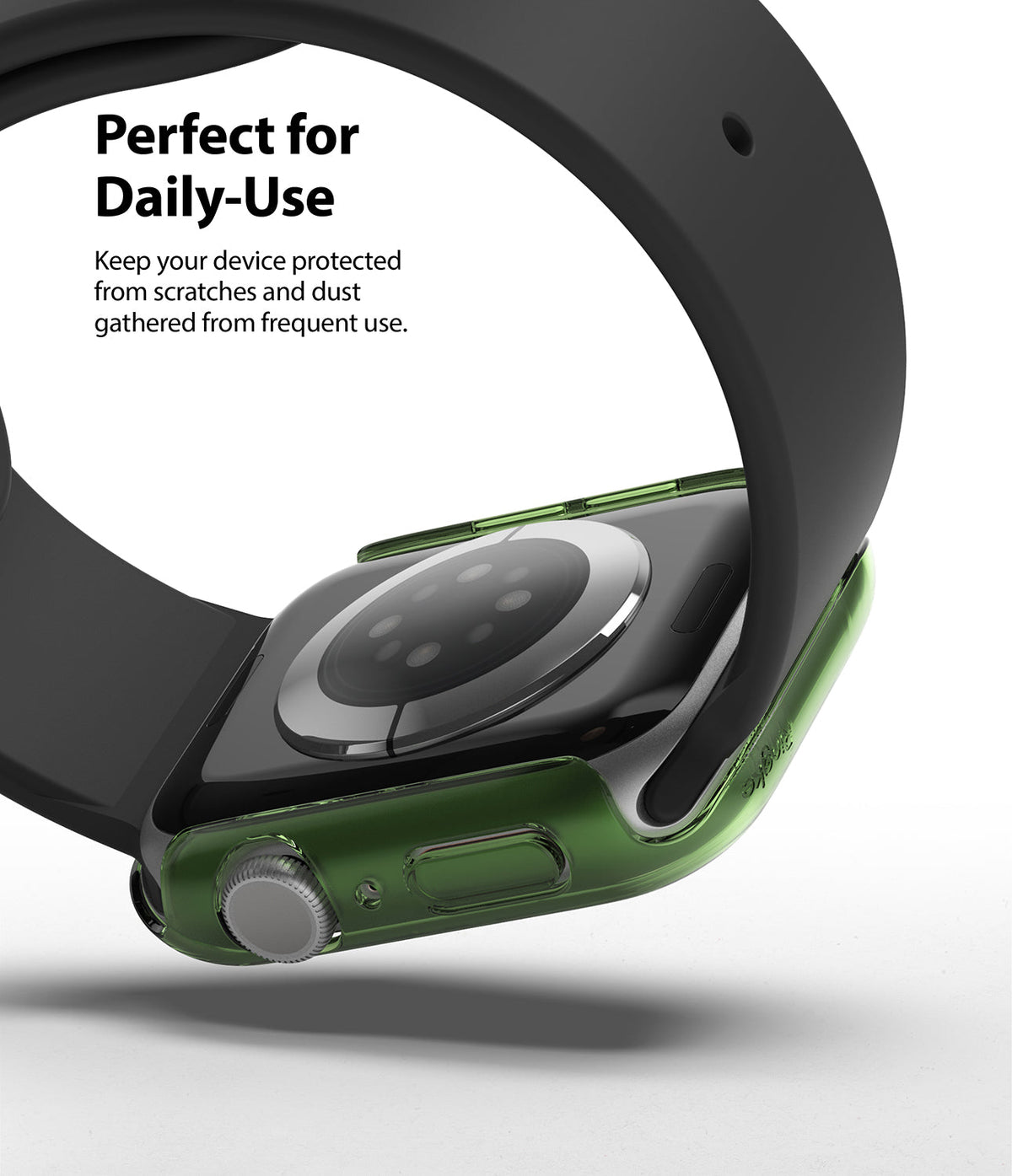 Apple Watch Series 6 / 5 / 4 / SE (40mm) Case | Slim (2 Pack) - Green translucent protective case on an Apple Watch.