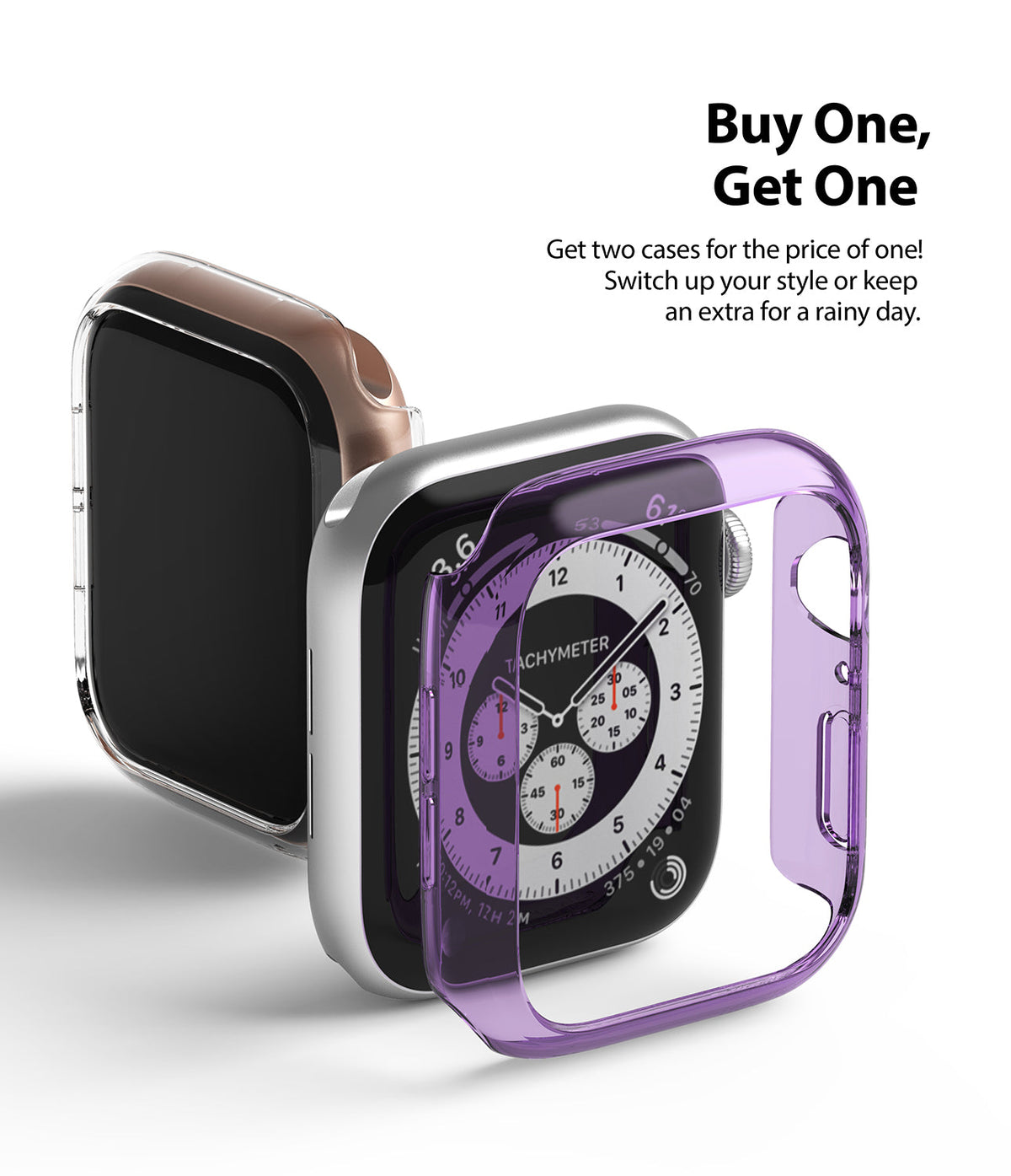 Apple Watch Series 6 / 5 / 4 / SE (40mm) Case | Slim (2 Pack) - Two slim, transparent protective cases for Apple Watch.