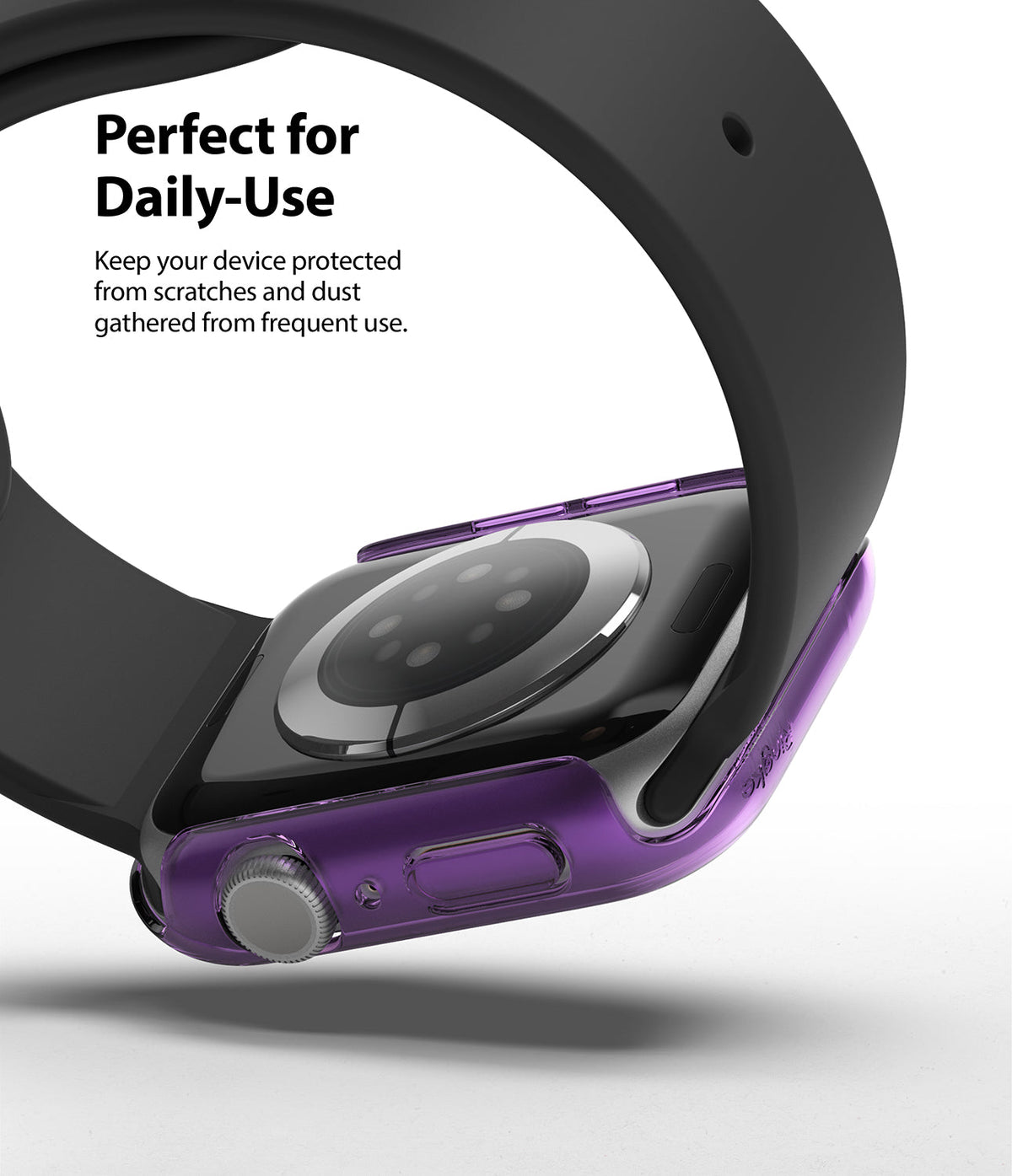 Apple Watch Series 6 / 5 / 4 / SE (40mm) Case | Slim (2 Pack) - Purple translucent protective case on an Apple Watch.