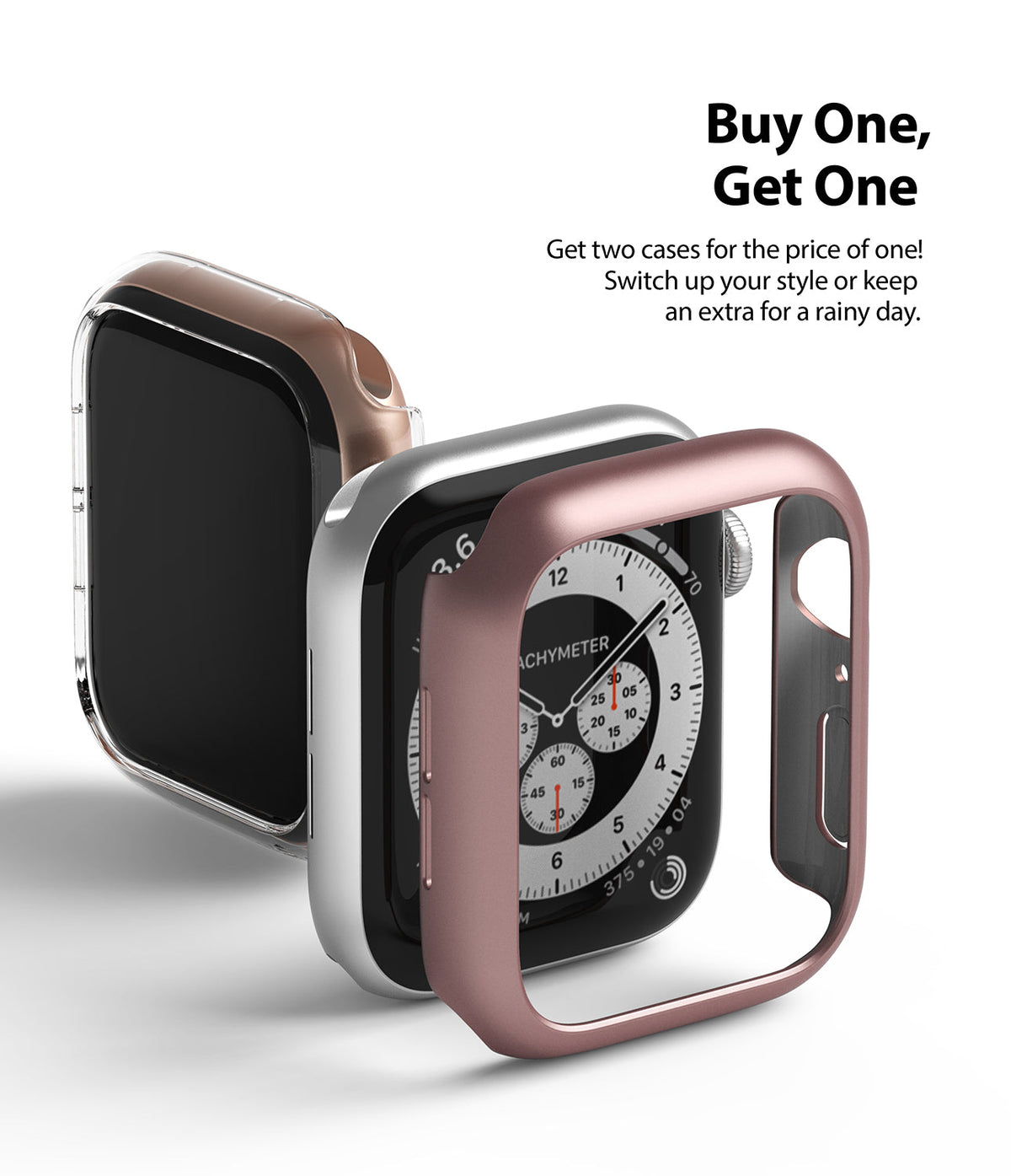 Apple Watch Series 6 / 5 / 4 / SE (40mm) Case | Slim (2 Pack) - Two slim protective cases in rose gold and silver.
