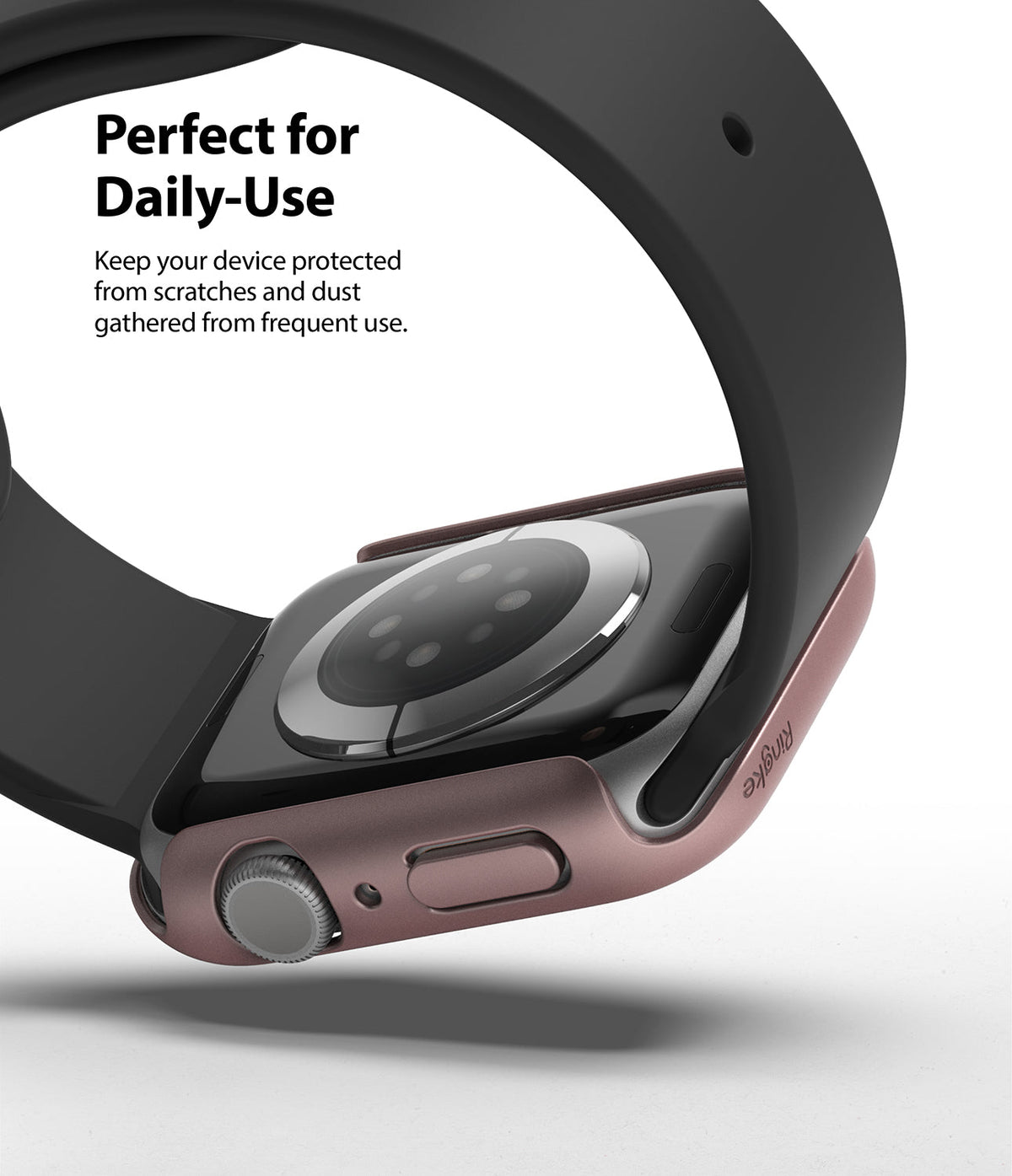 Apple Watch Series 6 / 5 / 4 / SE (40mm) Case | Slim (2 Pack) - Rose gold protective case on an Apple Watch.