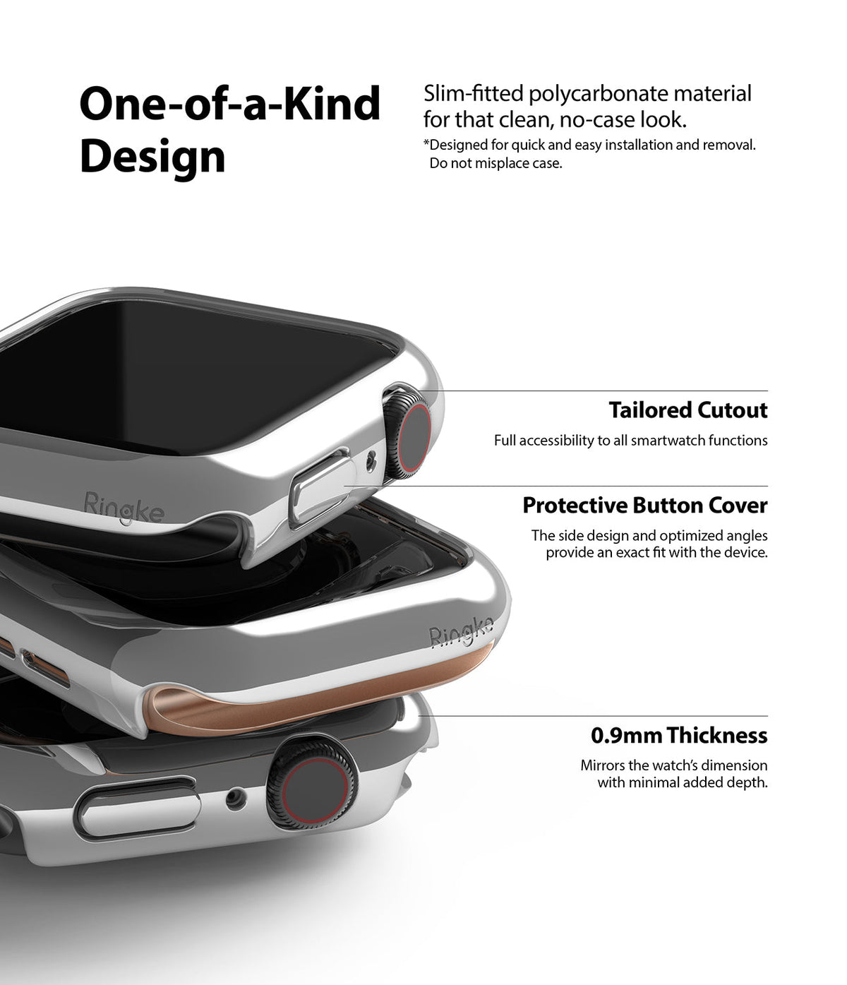 Apple Watch Series 6 / 5 / 4 / SE (40mm) Case | Slim (2 Pack) - Stacked clear protective cases for Apple Watch.