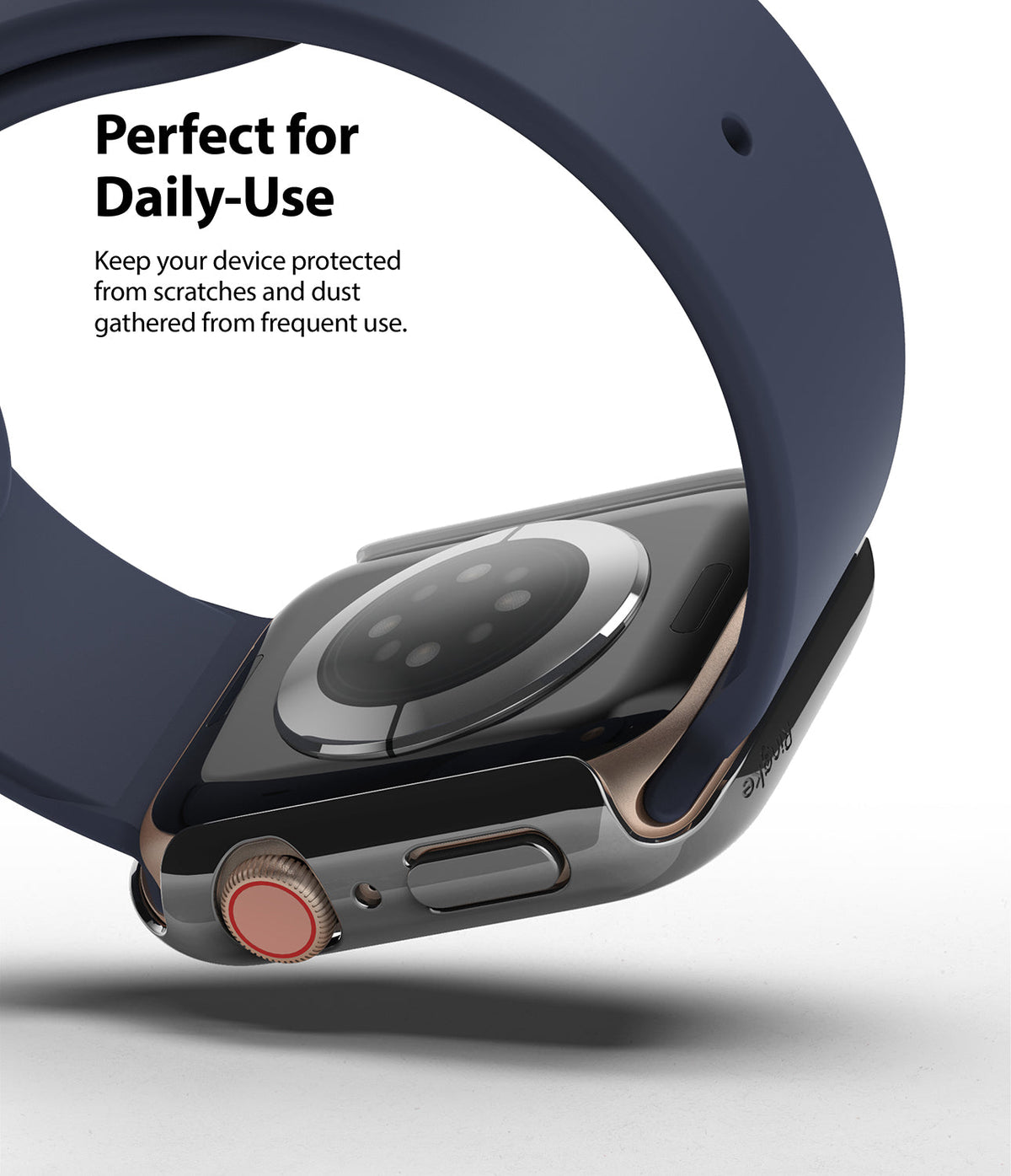 Apple Watch Series 6 / 5 / 4 / SE (40mm) Case | Slim (2 Pack) - Apple Watch Series 6 / 5 / 4 / SE (40mm) Case - Slim protective case on an Apple Watch with a dark blue silicone band.