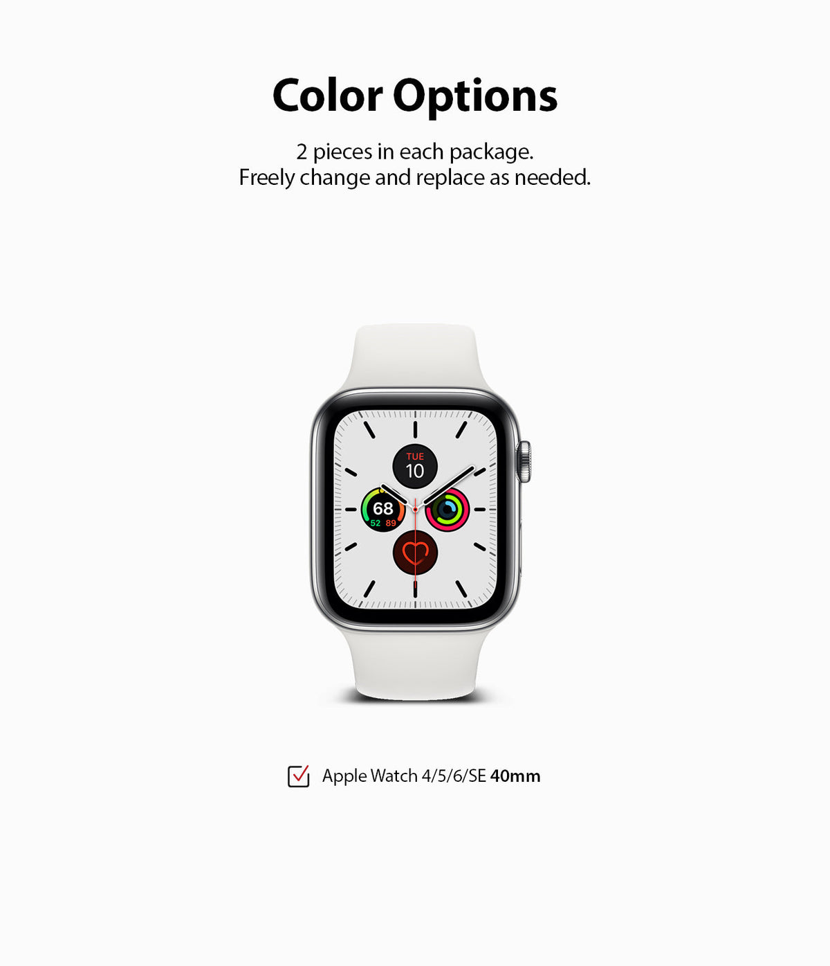 Apple Watch Series 6 / 5 / 4 / SE (40mm) Case | Slim (2 Pack) - White Apple Watch with slim protective case.