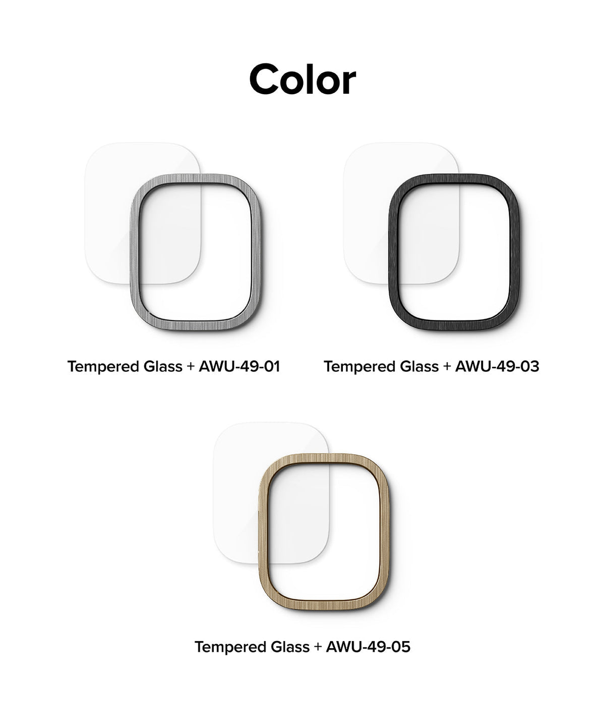 Apple Watch Ultra 3 / 2 / 1 | Glass + Bezel Styling Combo - Three sets of tempered glass and metallic watch bezels.
