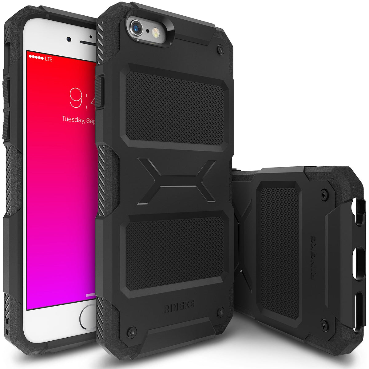 iPhone 6s Plus / 6 Plus Case | Rebel - Rugged black protective phone case with textured grip and reinforced corners.