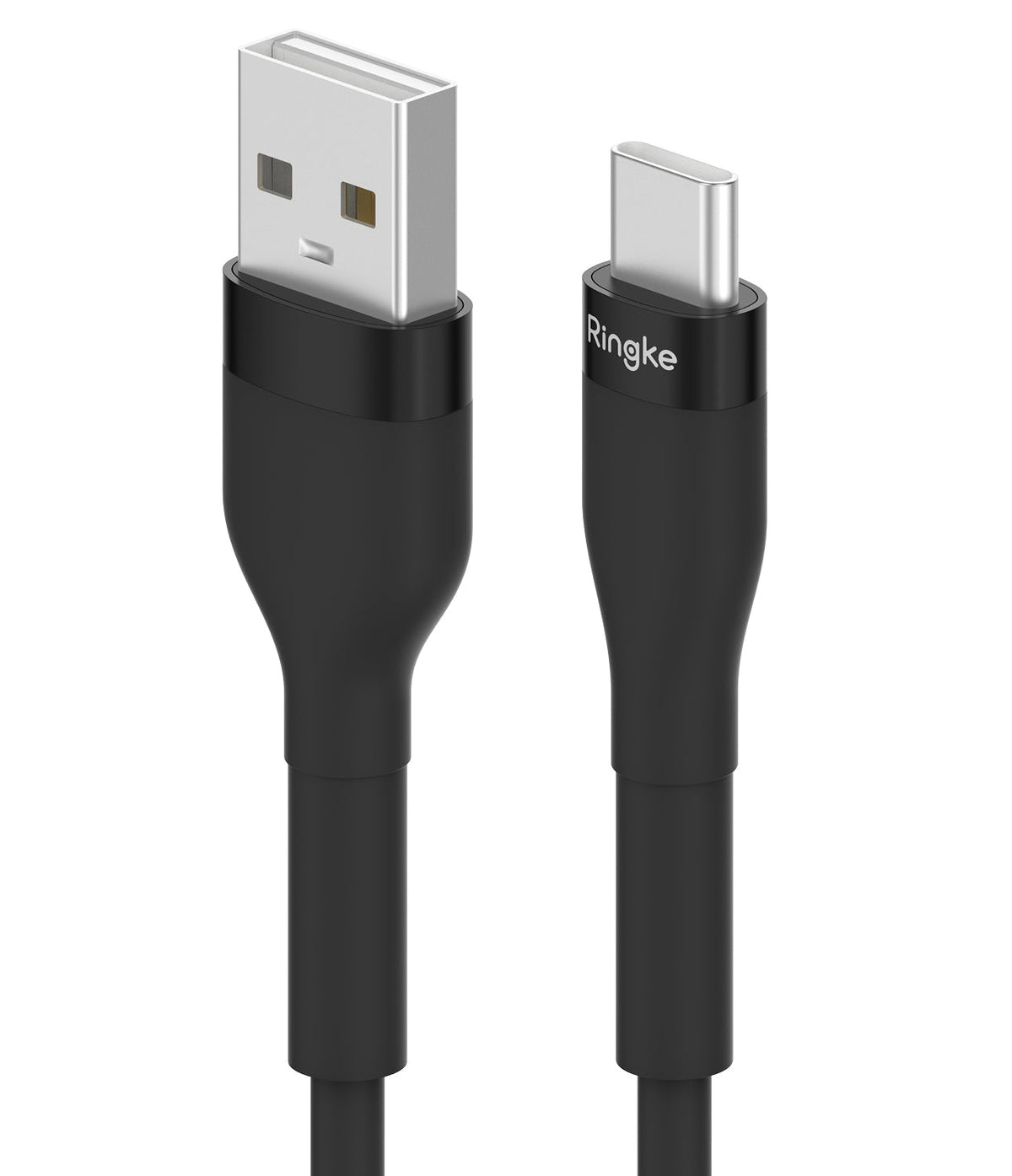 Ringke Fast Charging Pastel Cable - A Type-C Type - Black USB-A to USB-C charging cable with Ringke branding on the connector.