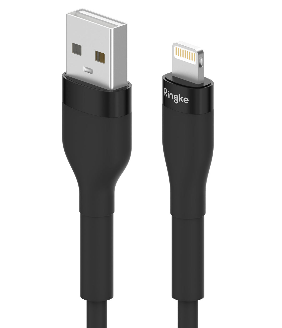 Ringke Fast Charging Pastel Cable - A Type-Lightning - Black USB-A to Lightning cable with Ringke branding.