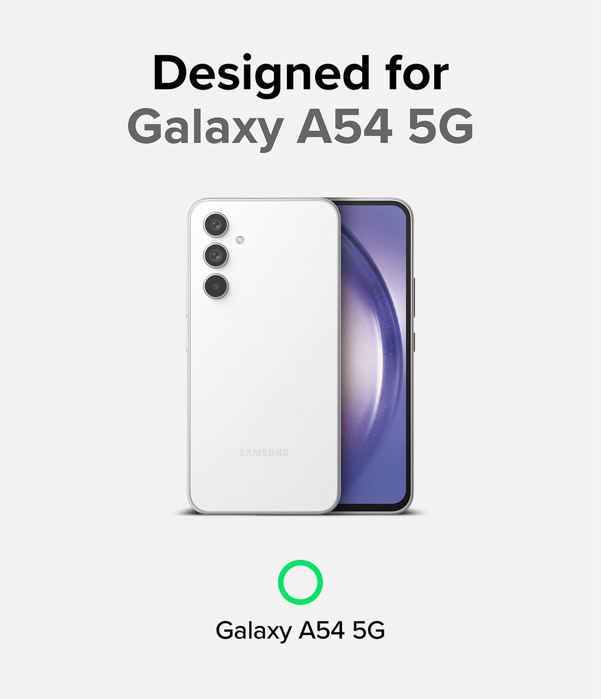Galaxy A54 Case | Fusion-X - White Samsung Galaxy A54 5G smartphone shown from the back against a light background.