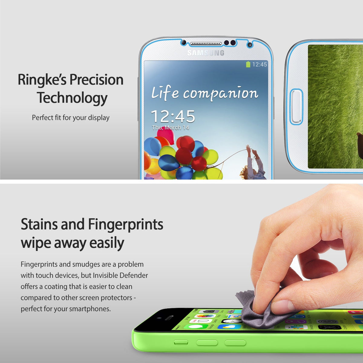 Moto G 2015 (3rd Gen.) Screen Protector | Film - Smartphone screen protector showing precision fit and easy cleaning.