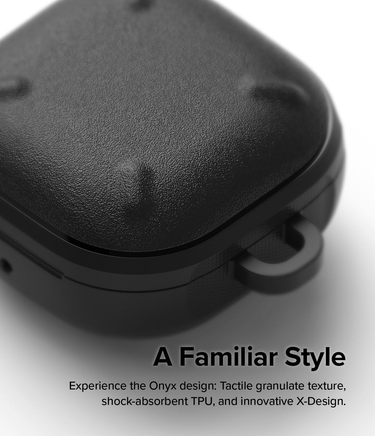 Galaxy Buds FE / 2 Pro / Buds 2 / Galaxy Buds Pro / Live Case | Onyx - Black textured protective case with X-design.