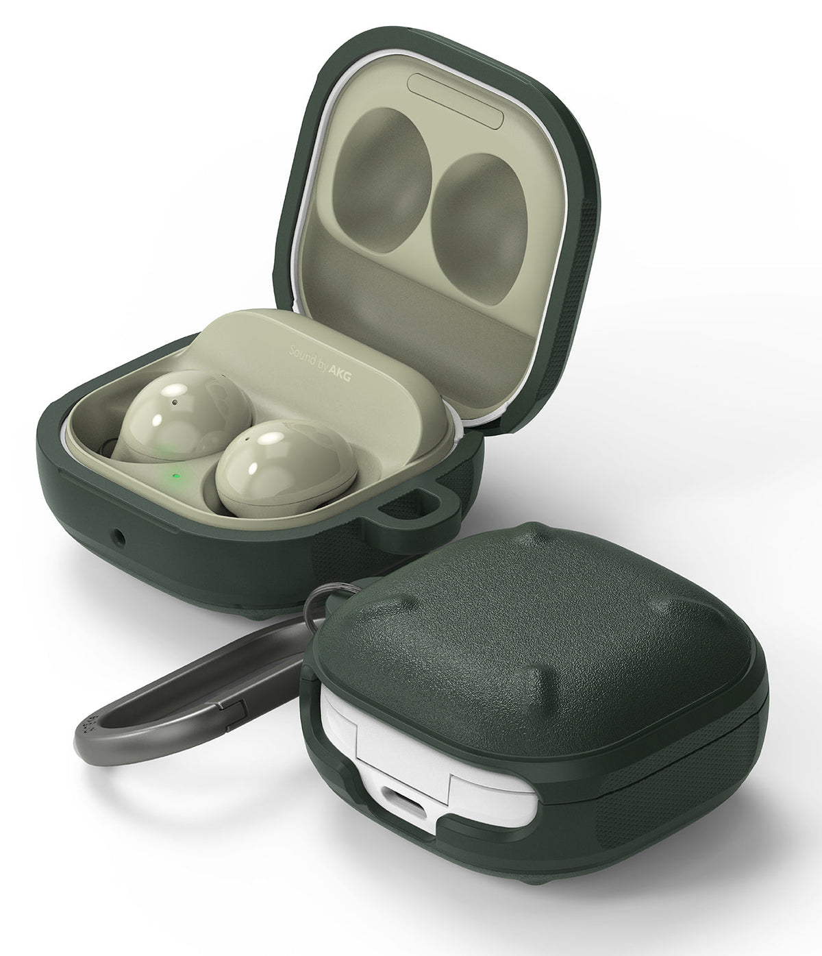Galaxy Buds FE / 2 Pro / Buds 2 / Galaxy Buds Pro / Live Case | Onyx - Dark green protective case for Galaxy earbuds.