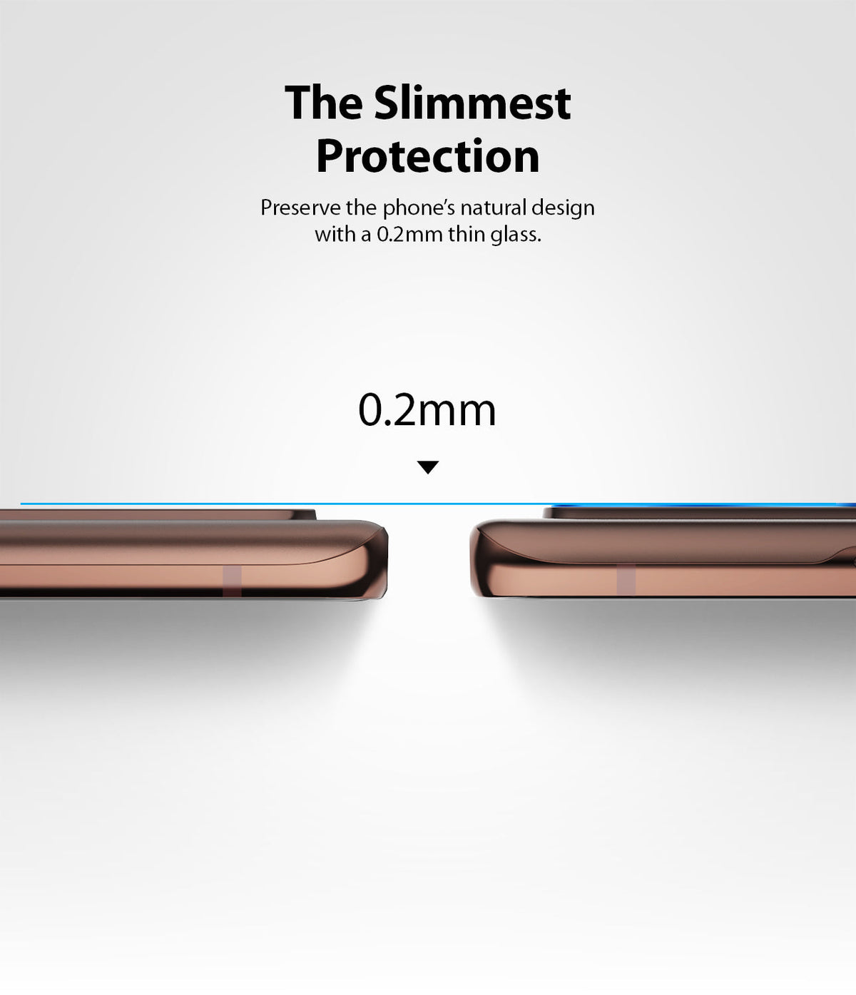Galaxy Note 20 Camera Protector | Invisible Defender Glass - Galaxy Note 20 Camera Protector - Side view of a phone camera with a thin 0.2mm glass protector applied.