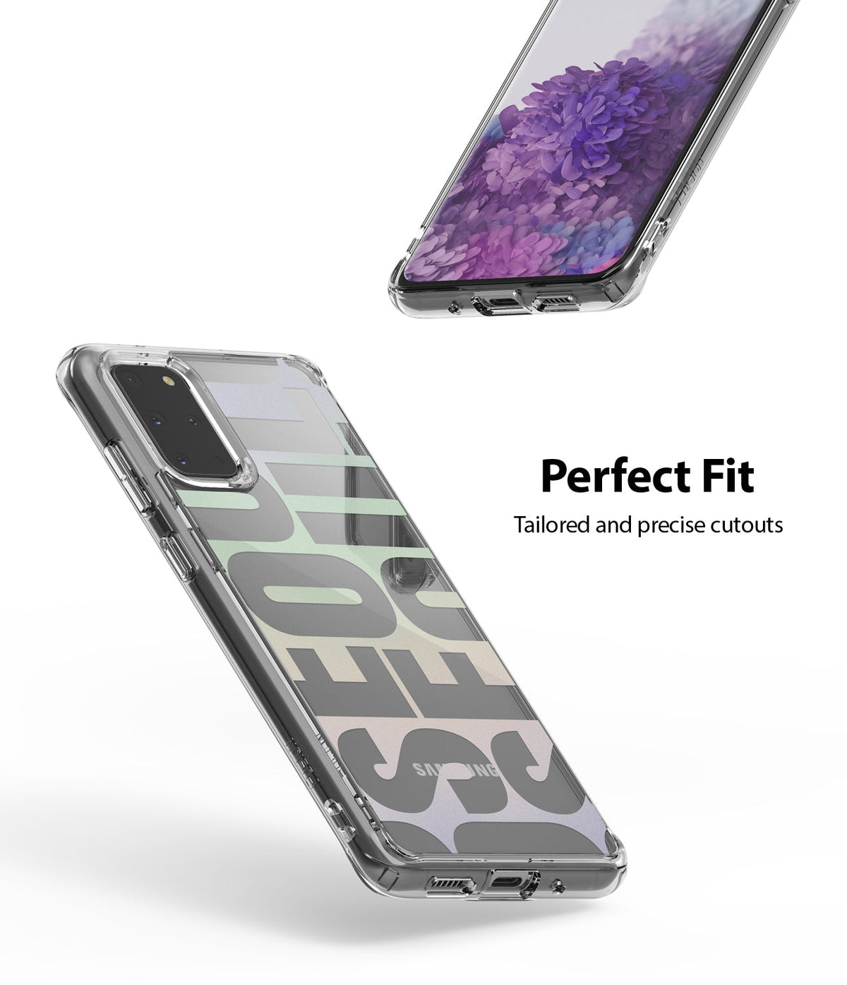 Galaxy S20 Plus Case | Fusion Design - Clear phone case with precise cutouts showing a Seoul graphic on the back.