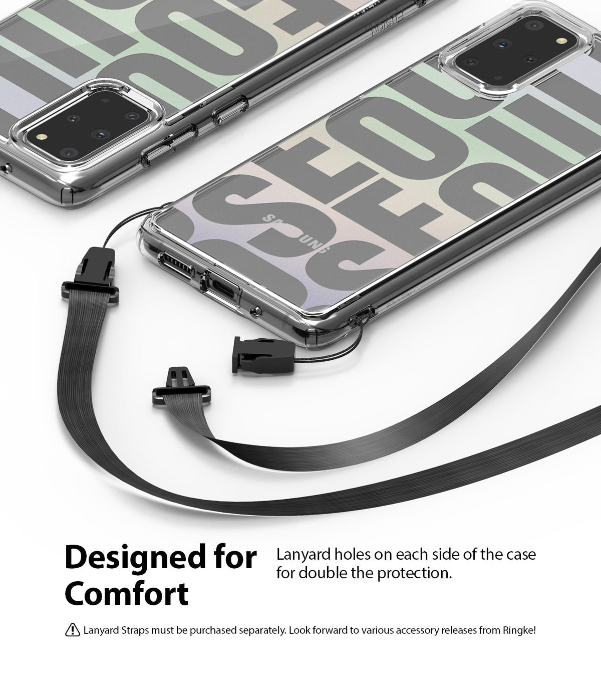 Galaxy S20 Plus Case | Fusion Design - Clear phone cases with Seoul graphic, featuring dual lanyard attachment points.