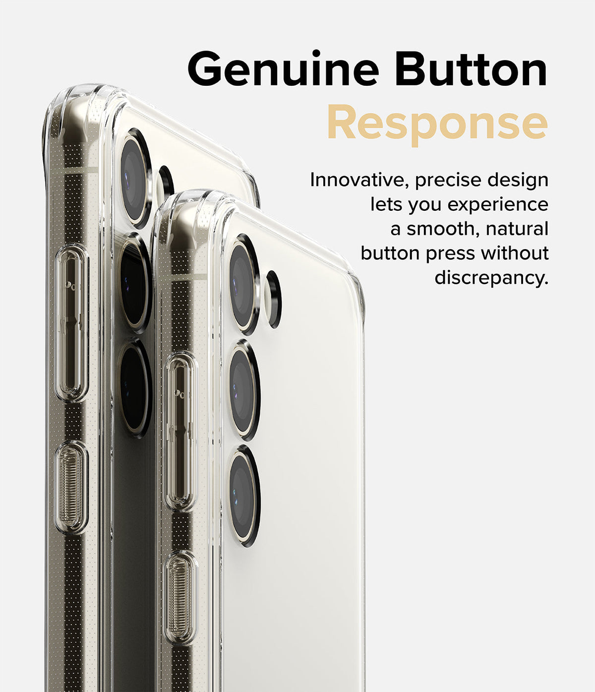 Galaxy S23 Plus Case | Fusion - Clear phone case showing precise button cutouts and camera lens alignment.