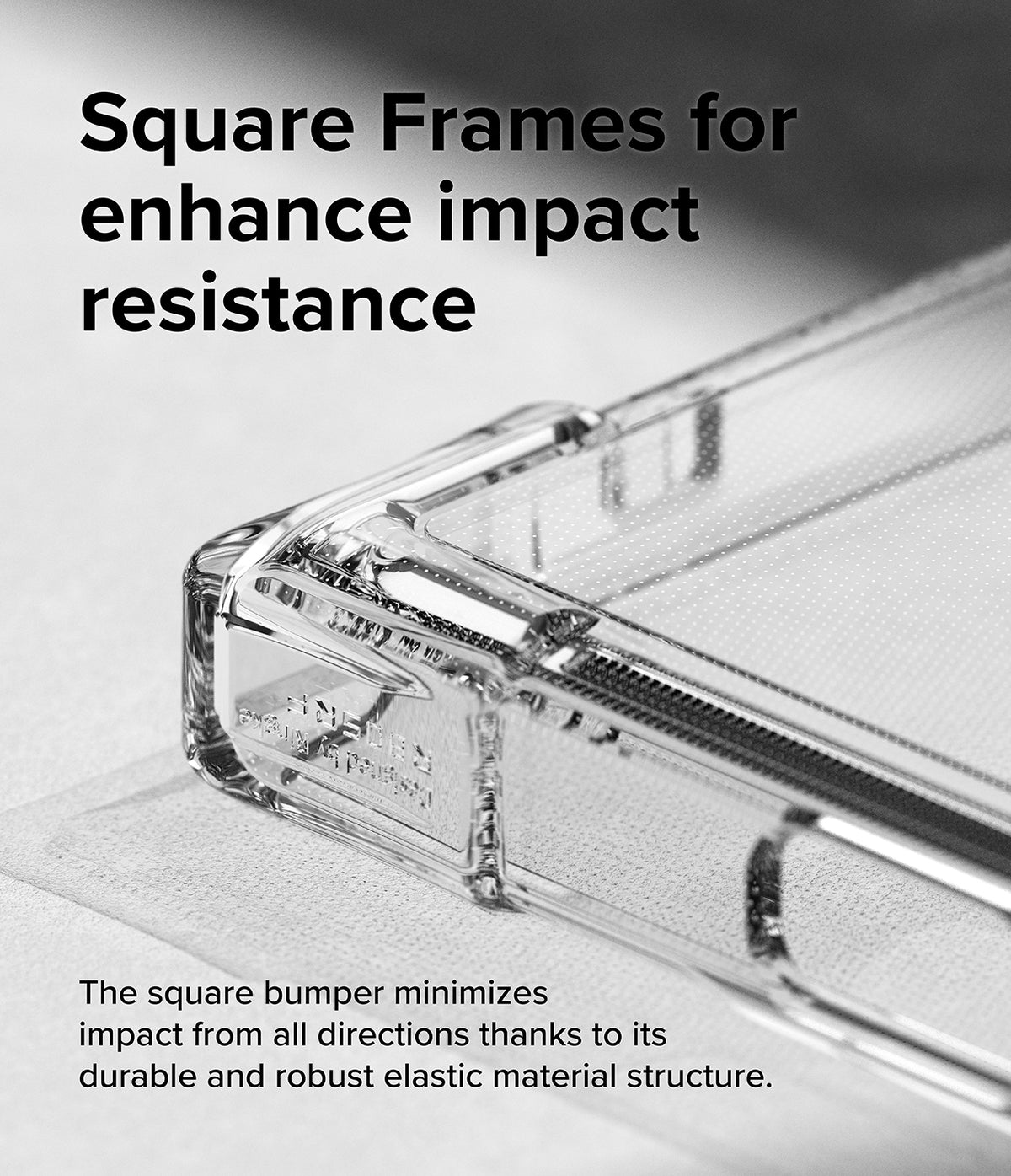 Galaxy S24 Ultra Case | Air Bumper - Close-up of a clear phone case corner featuring a reinforced square bumper design.
