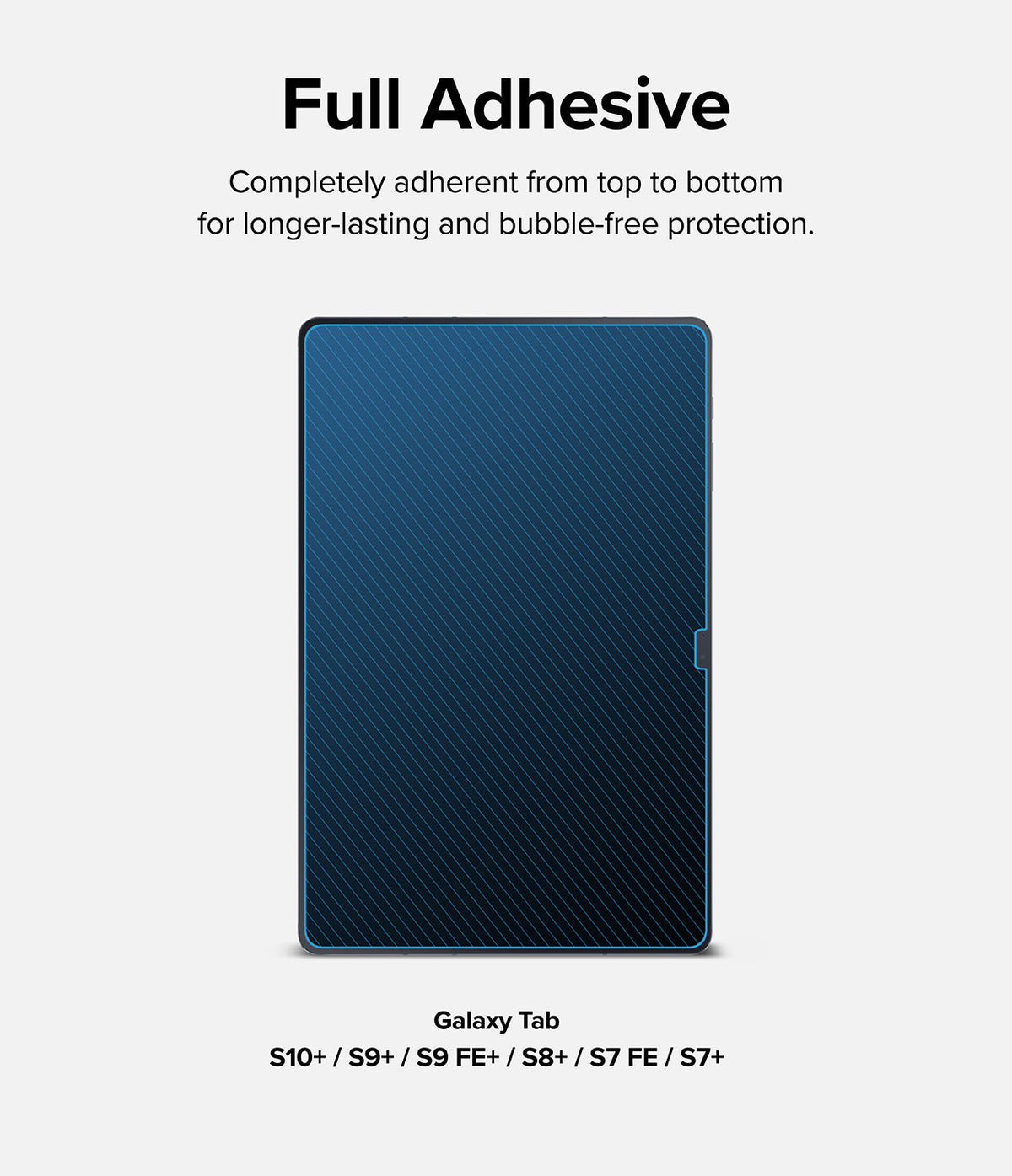 Galaxy Tab S10 Plus / Tab S9 Plus / Tab S8 Plus / Tab S7 Plus / Tab S7 FE | Invisible Defender Glass - Tablet screen protector with full adhesive backing and diagonal line pattern.