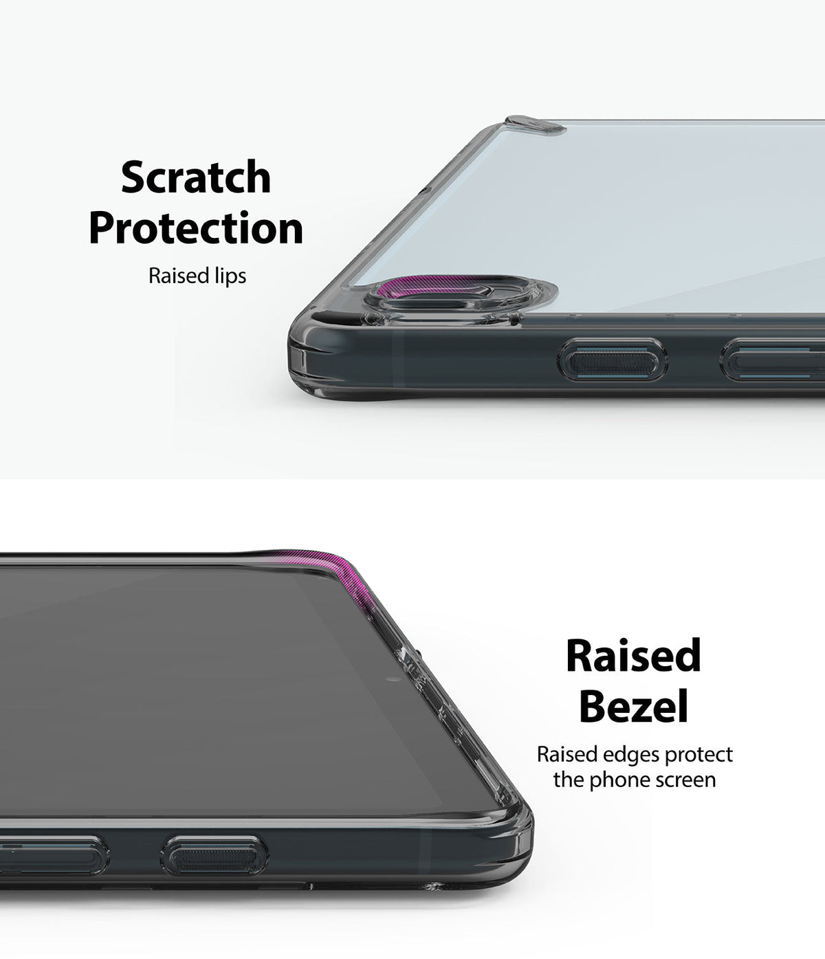 Galaxy Tab S6 Lite Case | Fusion - Close-up of tablet case showing raised lips and bezels for screen and camera protection.