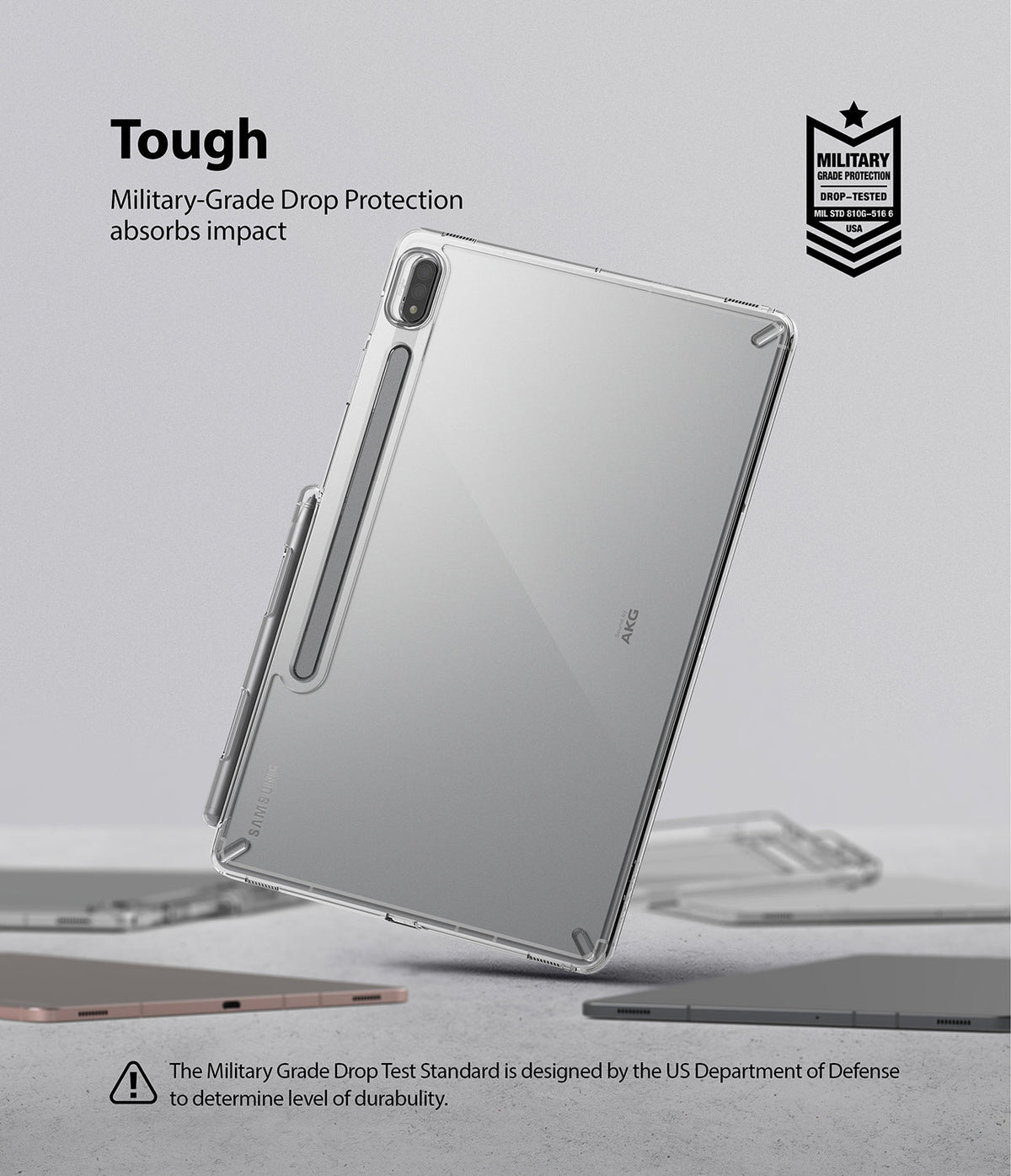 Galaxy Tab S8 / Tab S7 Case | Fusion - Clear tablet case with S Pen holder and military-grade drop protection badge.