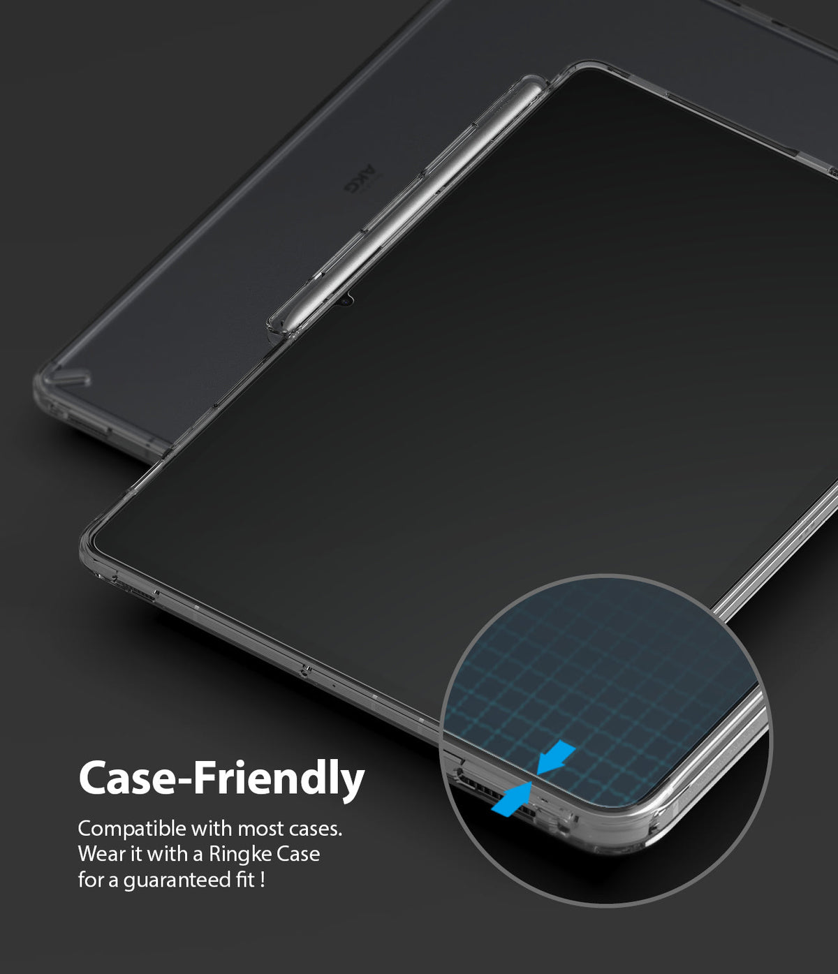 Galaxy Tab S9 / Tab S9 FE / Tab S8 / Tab S7 | Invisible Defender Glass - Tablet with screen protector and case-friendly fit.