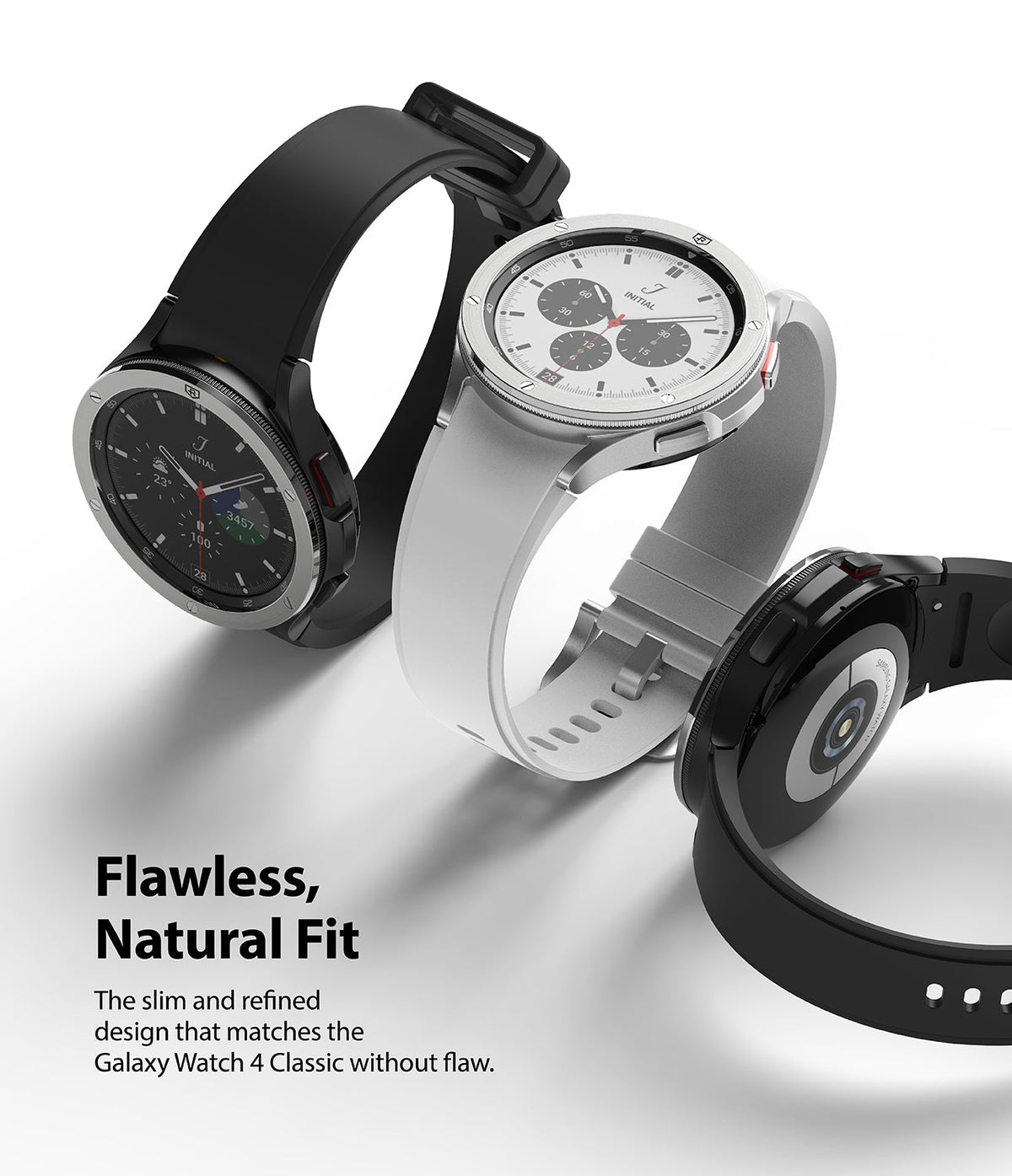 Galaxy Watch 4 Classic 42mm | Bezel Styling - Three Galaxy Watch 4 Classic units with different bezel styles and bands.