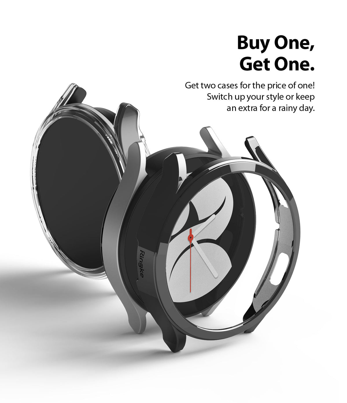 Galaxy Watch 4 40mm Case | Slim - Two slim protective cases for Galaxy Watch 4 displayed with promotional text.