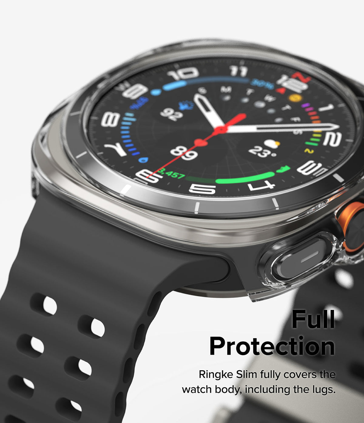 Galaxy Watch Ultra | Slim & Glass - Clear protective case covering the Galaxy Watch Ultra body and lugs.
