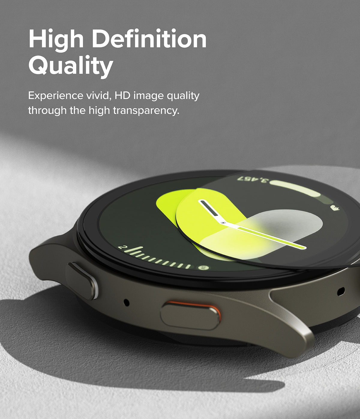 Galaxy Watch 7 40mm Screen Protector | Glass - R4 - Clear screen protector being applied to a Galaxy Watch 7 face.
