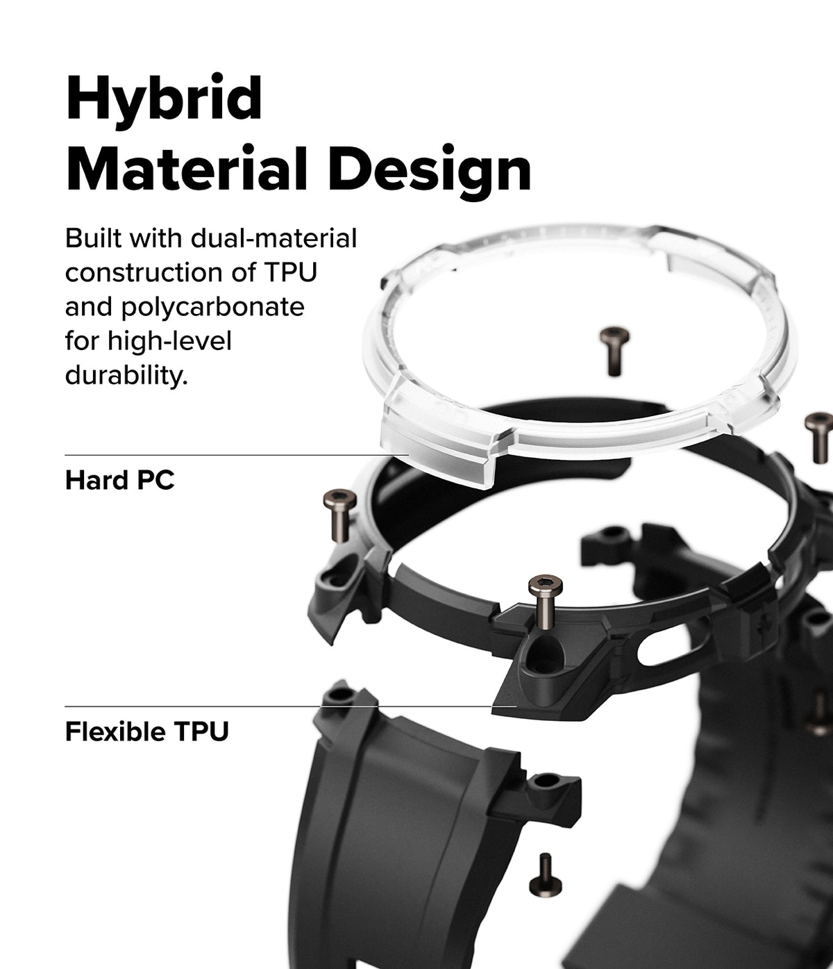 Galaxy Watch 8 44mm Case + Band | Rugged Gear - Hybrid material design with TPU and polycarbonate components on a white background