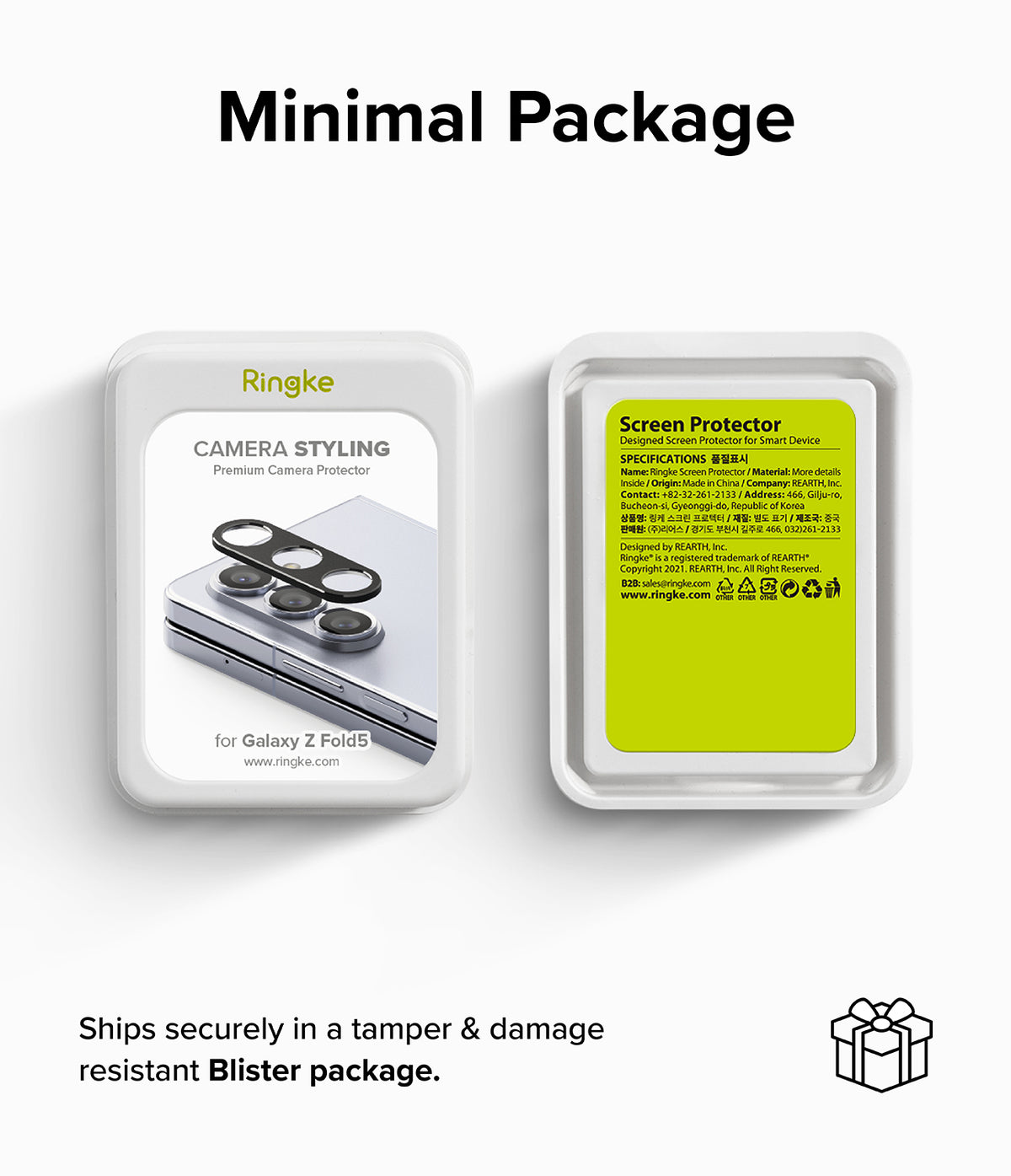 Galaxy Z Fold 5 | Camera Styling - Two white blister packs showing product branding and specifications for a camera protector.