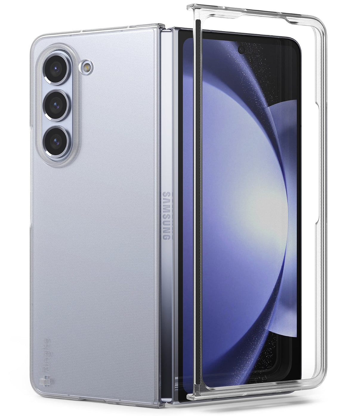 Galaxy Z Fold 5 Case | Slim - Clear protective case on a Galaxy Z Fold 5, showing the back panel and front frame.