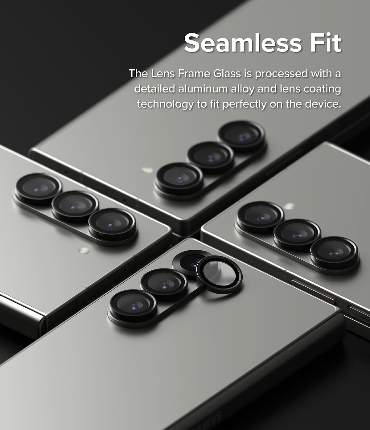 Galaxy Z Fold 6 | Camera Lens Frame Glass (2 Pack) - Multiple Galaxy Z Fold 6 phones showing lens protectors applied.