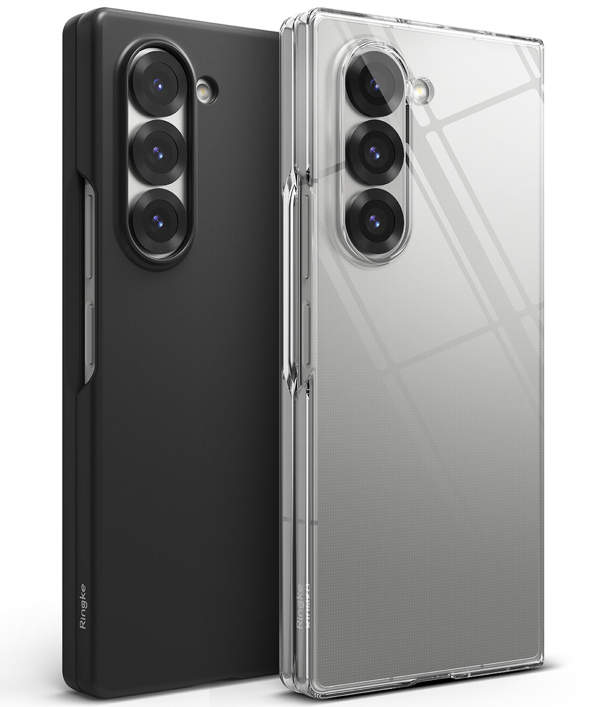 Galaxy Z Fold 6 Case | Slim - Matte black and clear slim cases for Galaxy Z Fold 6 shown side-by-side.