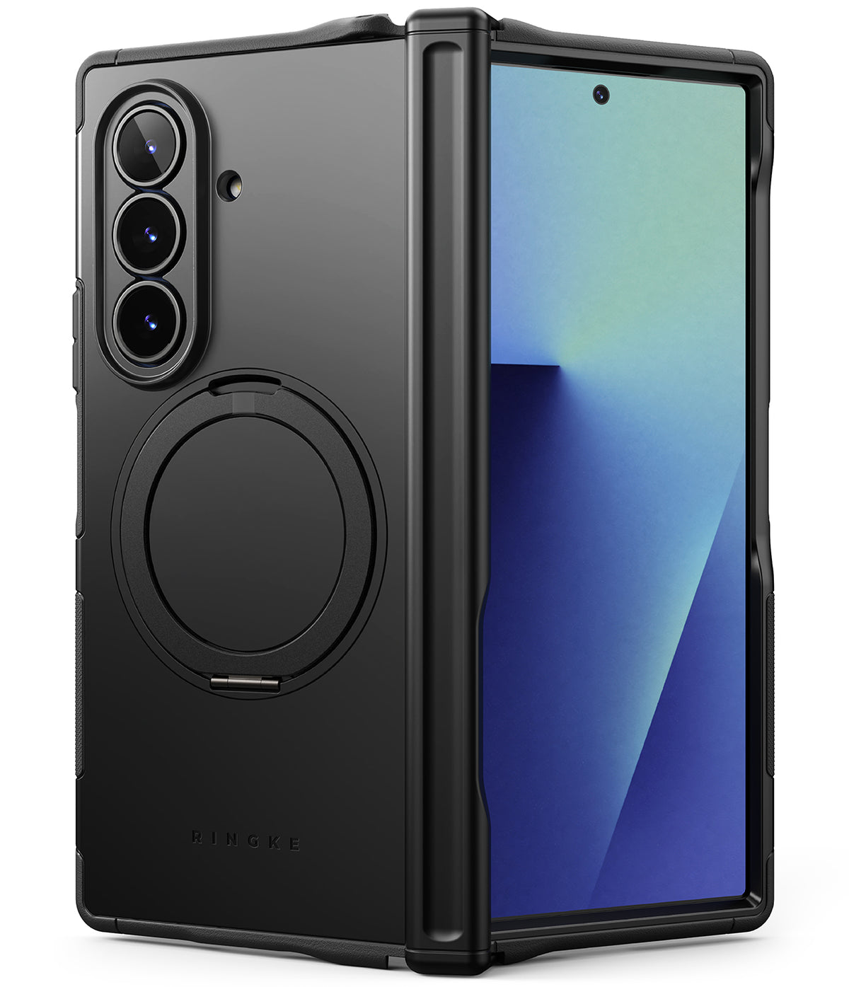 Galaxy Z Fold 7 Case | Alles - Black protective case for Galaxy Z Fold 7 with a circular magnetic ring and triple camera.